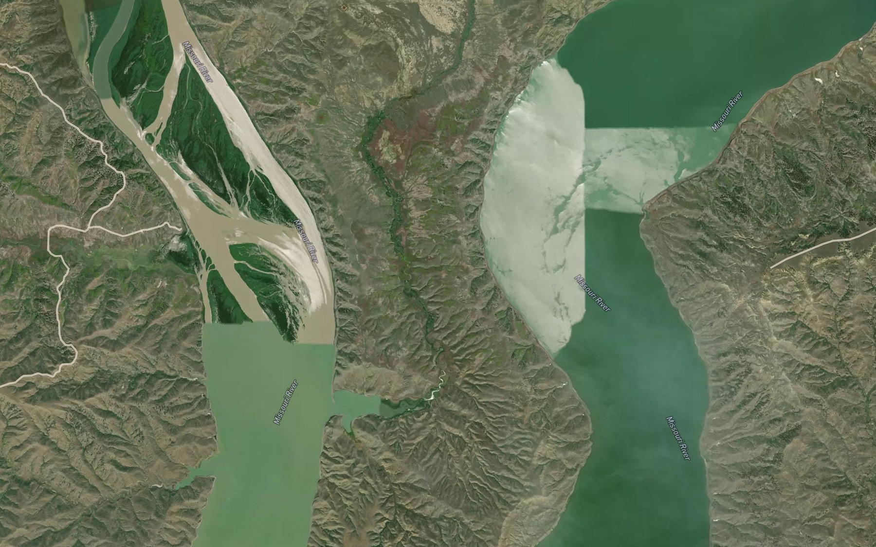 Satellite map of the U L Bend