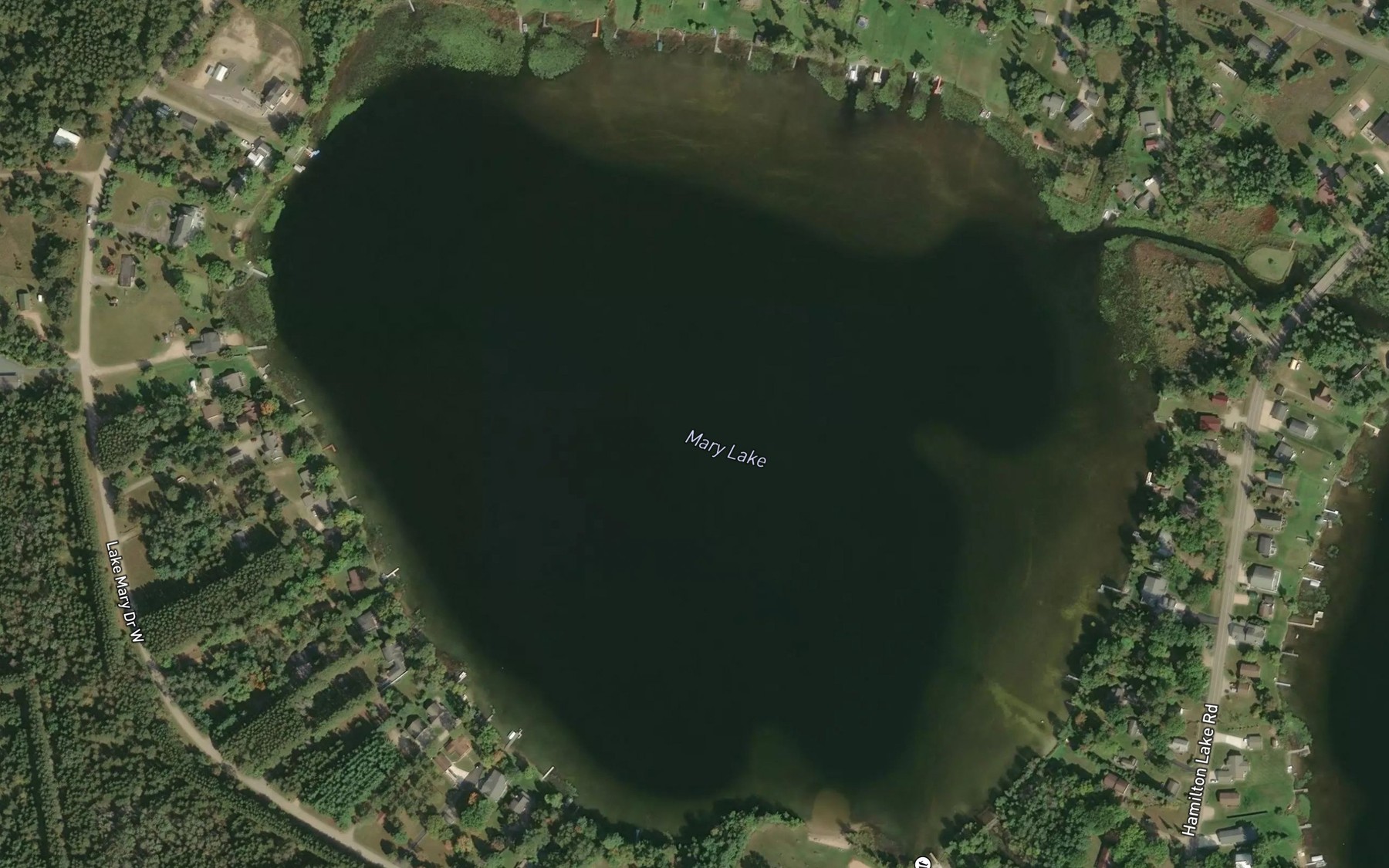 Satellite map of the Mary Lake