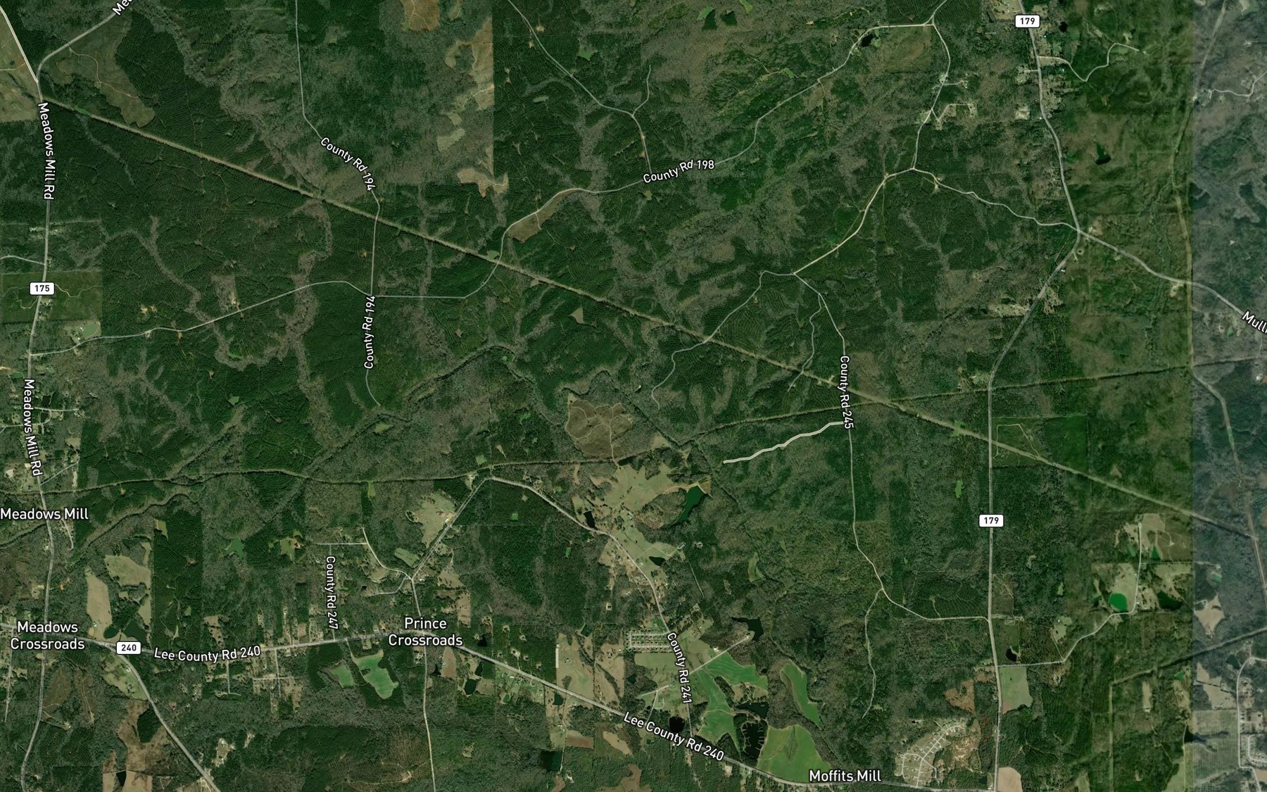 Satellite map of the Dunken Creek