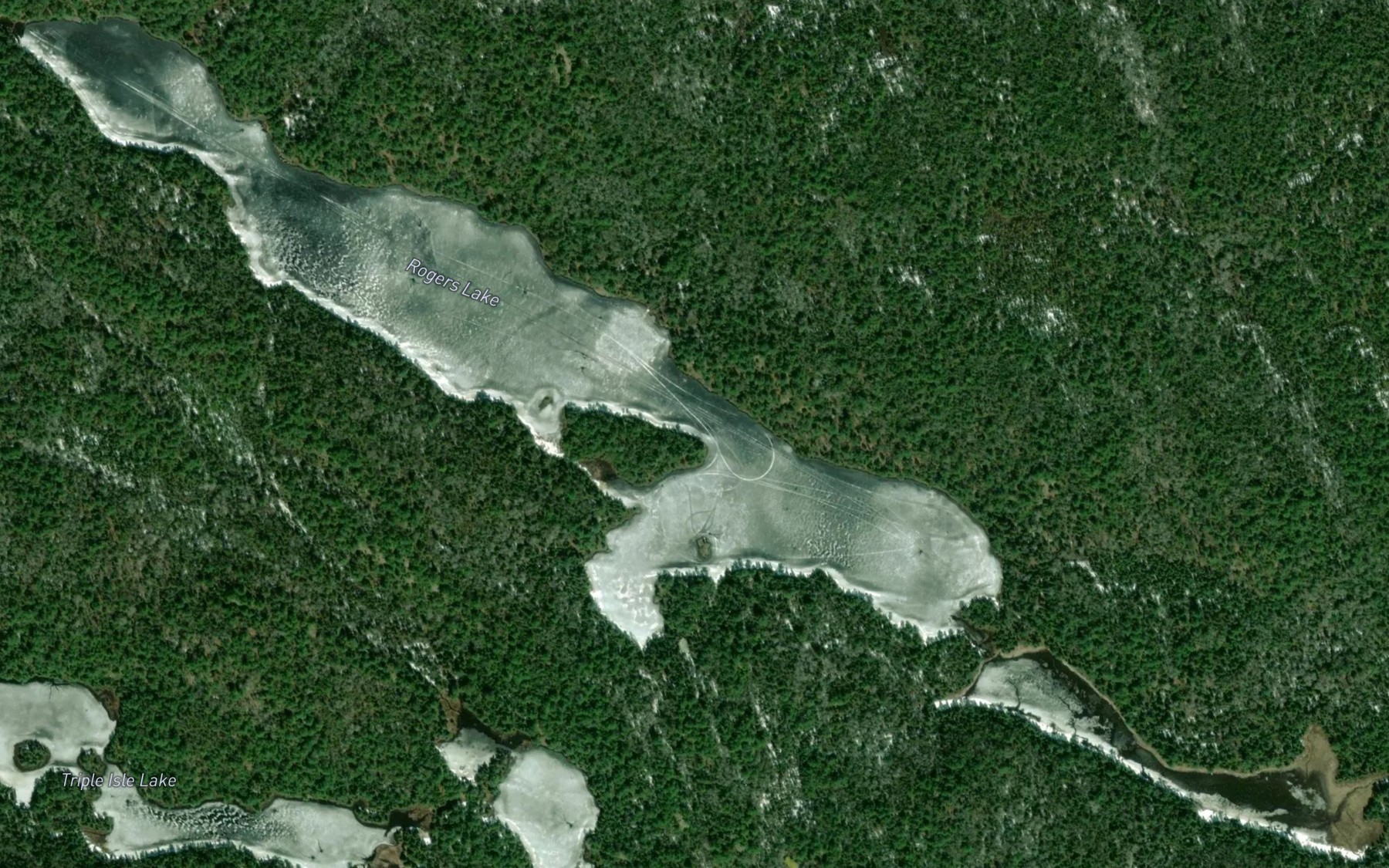 Satellite map of the Rogers Lake