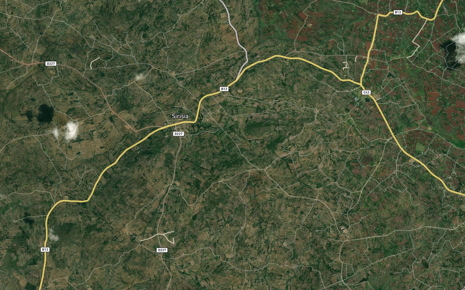 Satellite map of the Yabeko