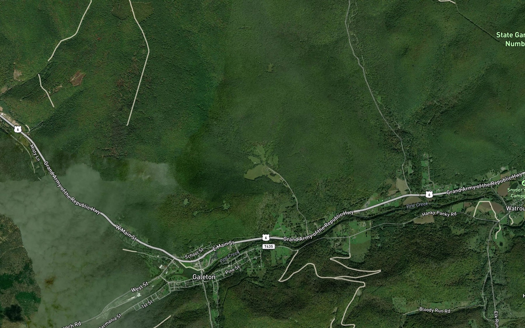 Satellite map of the Thunder Run