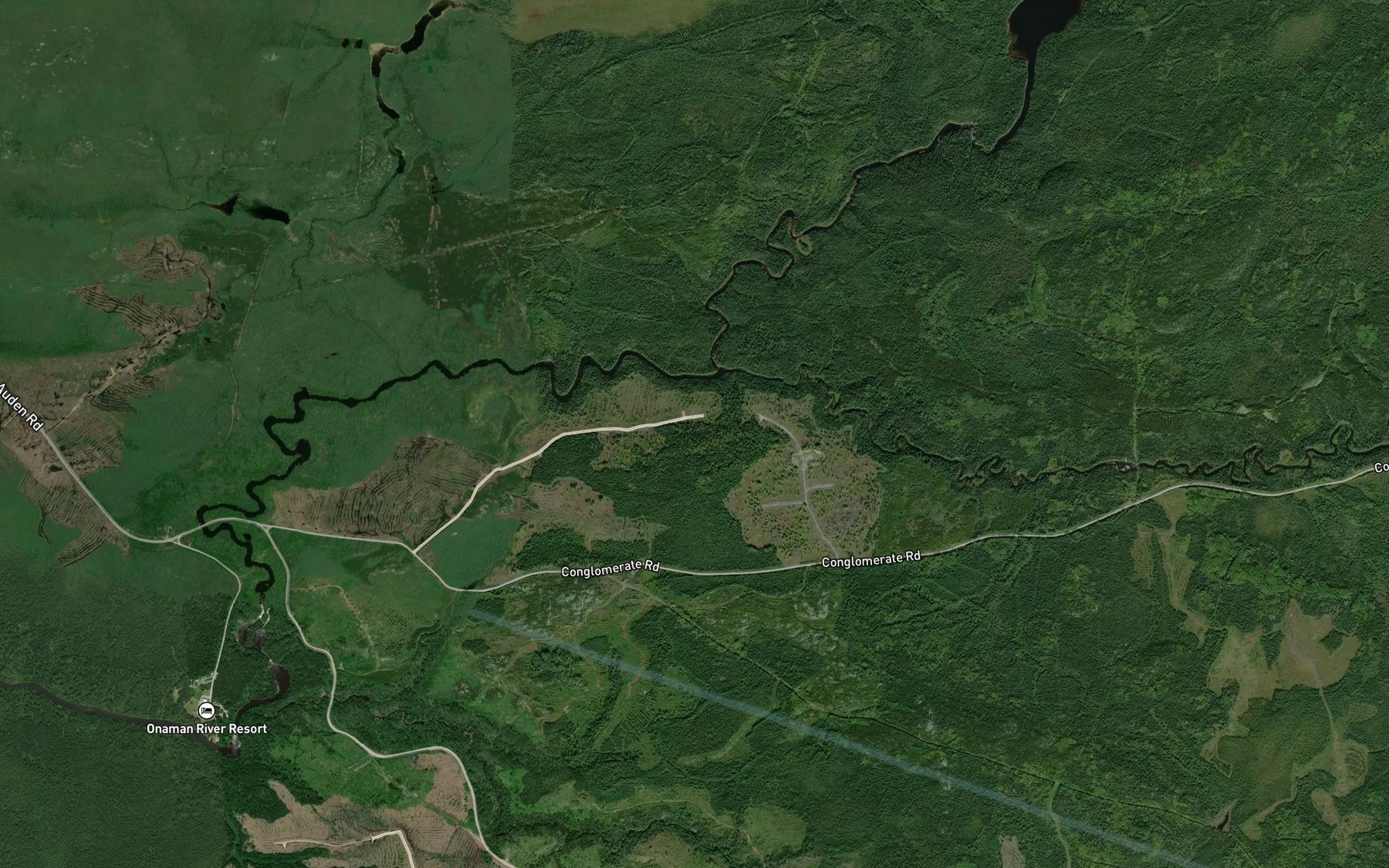 Satellite map of the North Onaman River