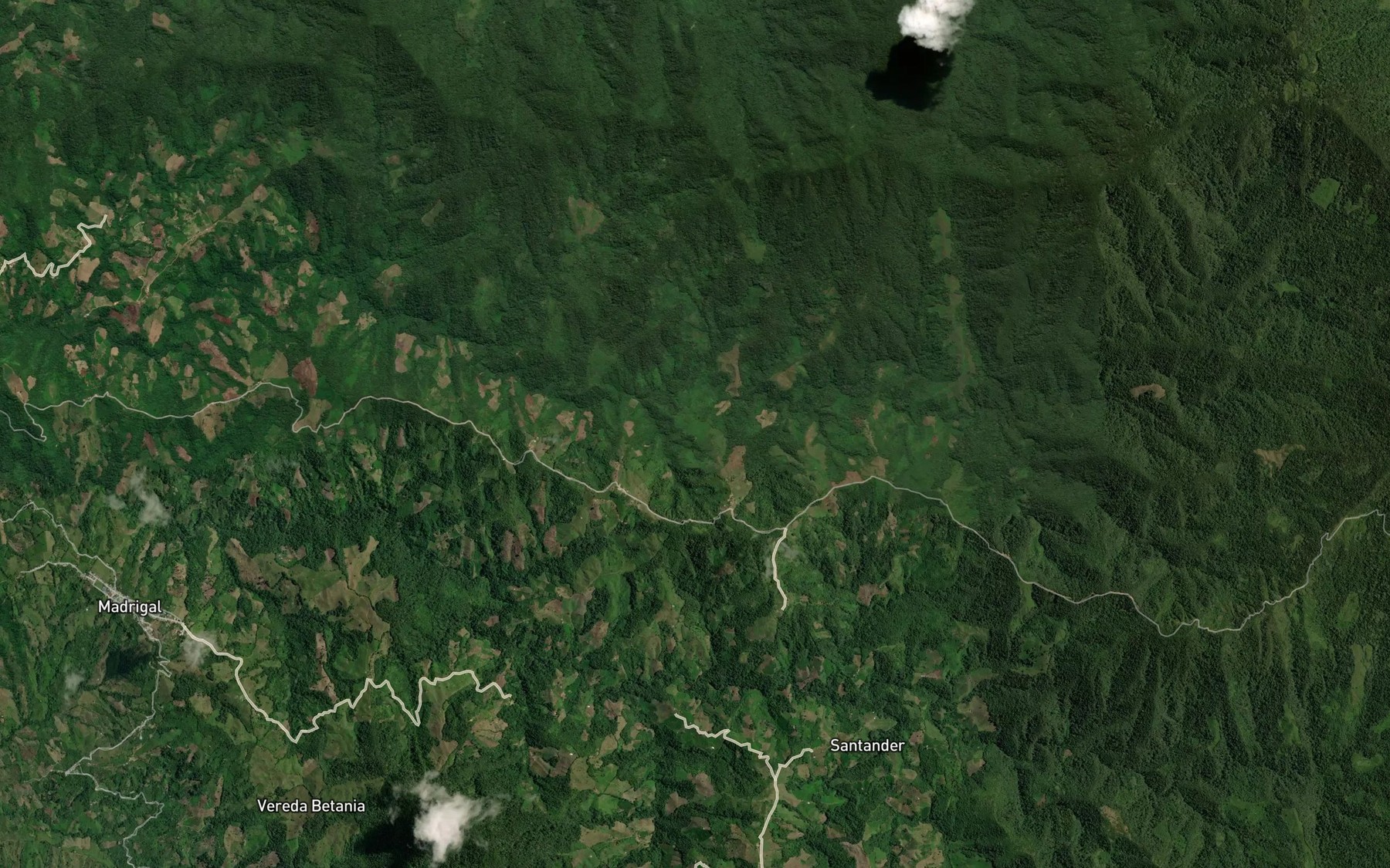 Satellite map of the Quebrada El Retiro