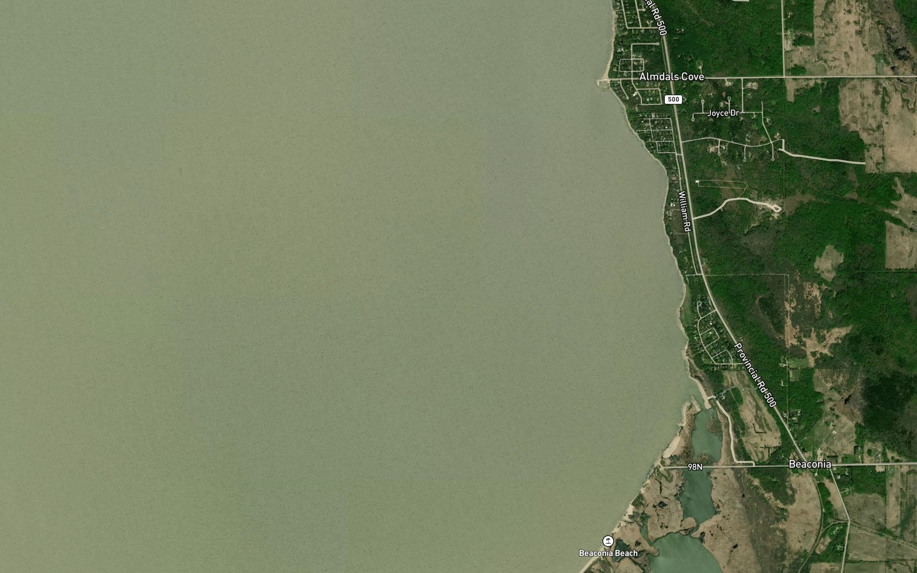 Satellite map of the Balsam Bay