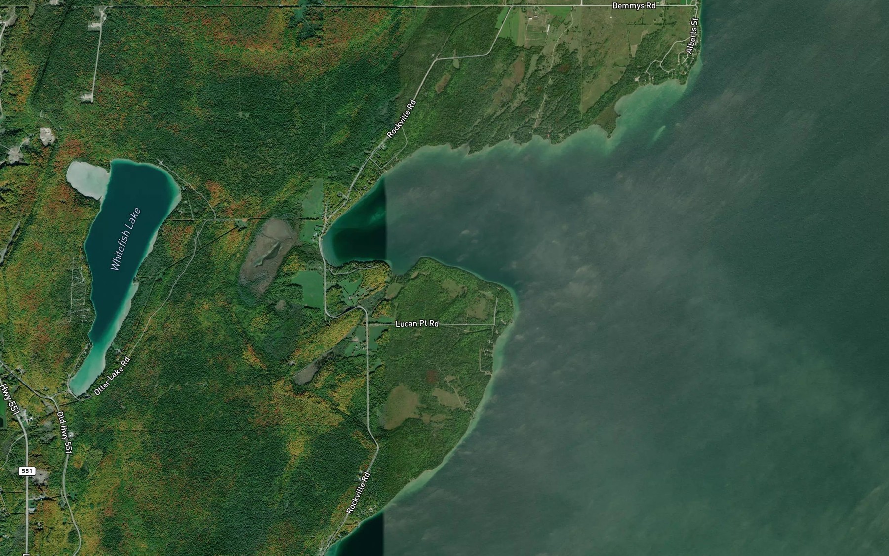 Satellite map of the Newby's Bay