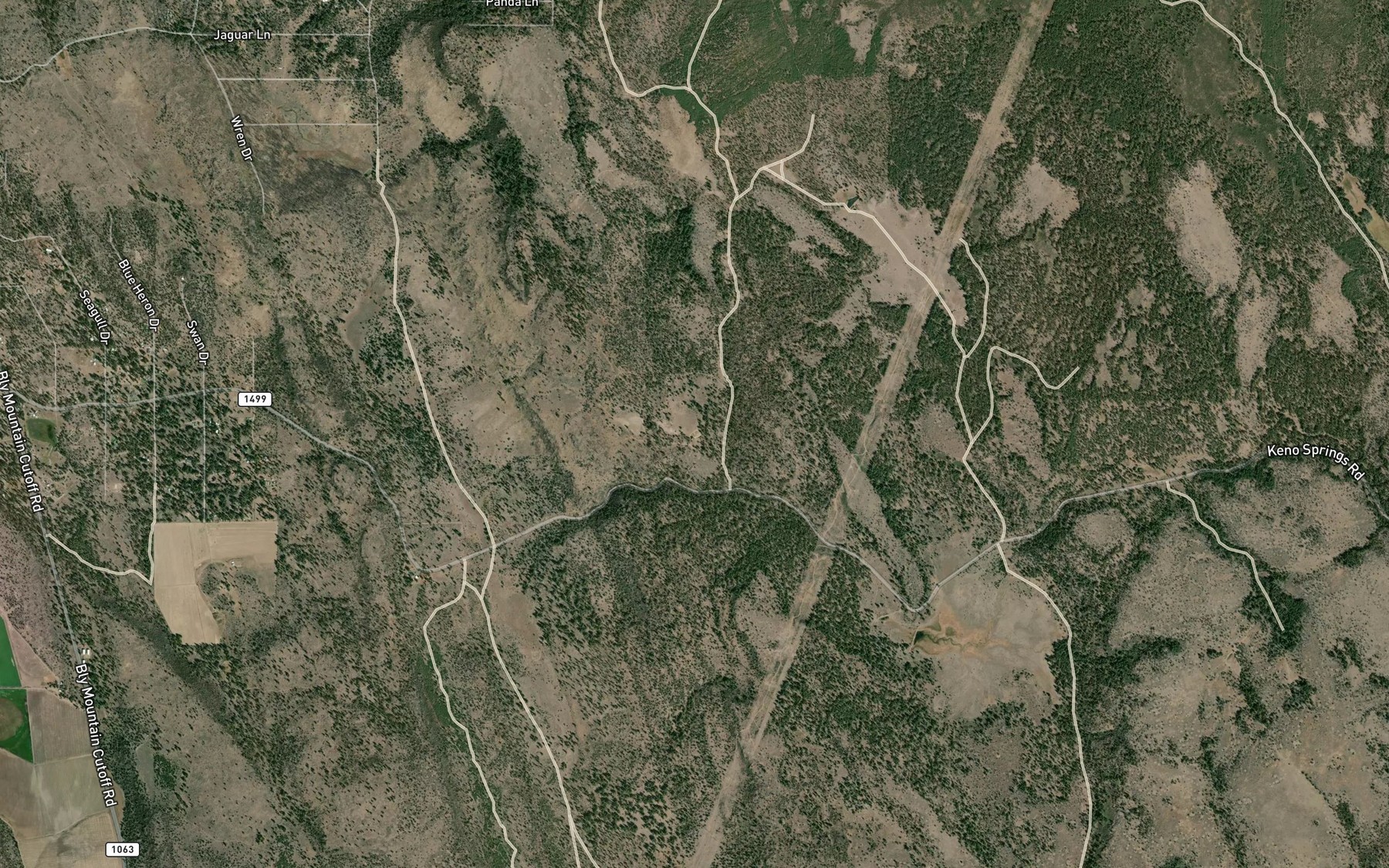 Satellite map of the May Reservoir