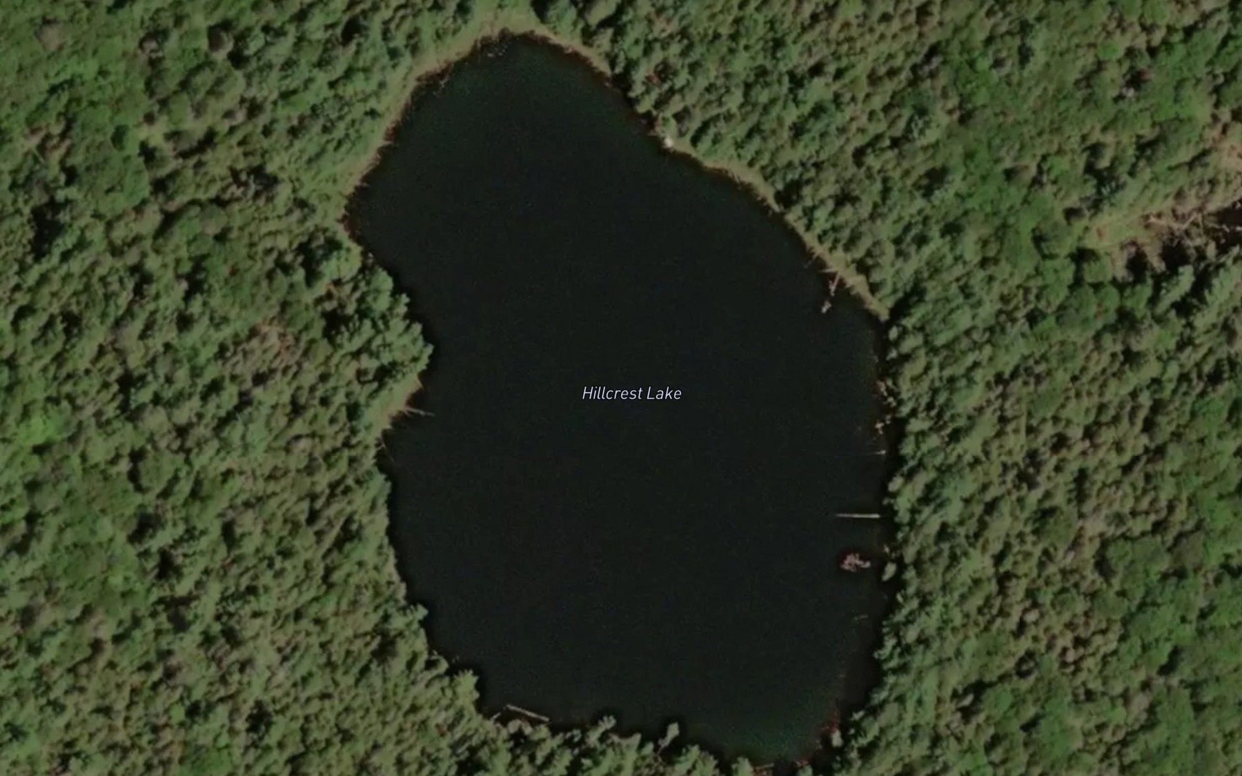 Satellite map of the Hillcrest Lake