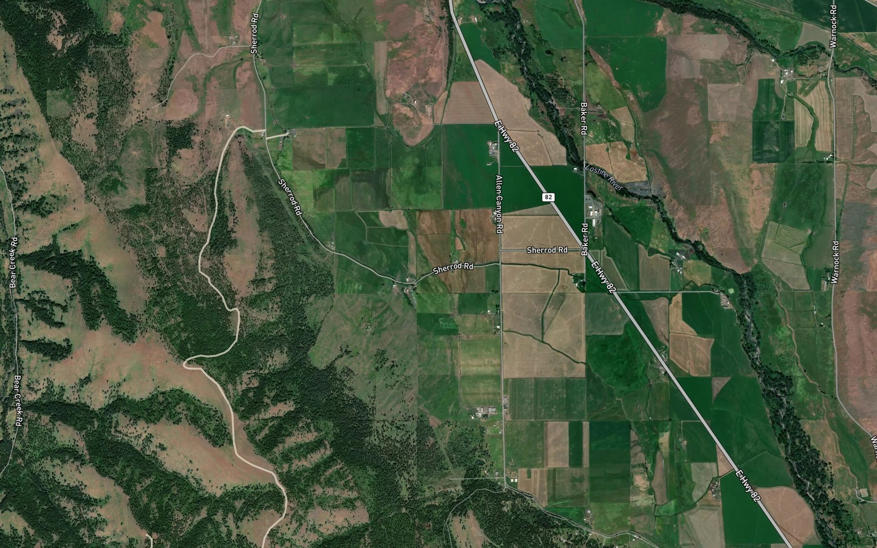 Satellite map of the Spring Branch