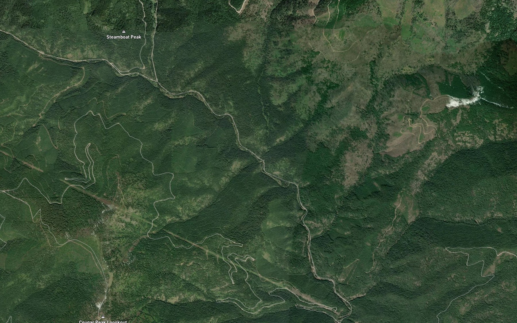 Satellite map of the Can Creek