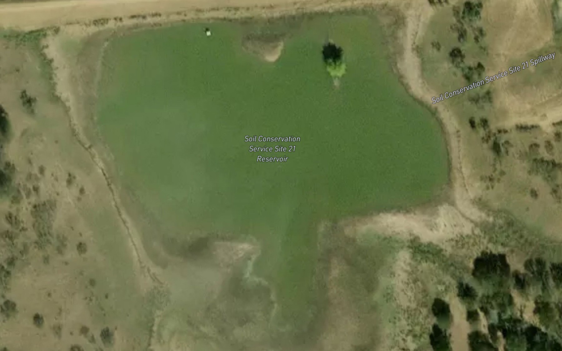 Satellite map of the Soil Conservation Service Site 21 Reservoir