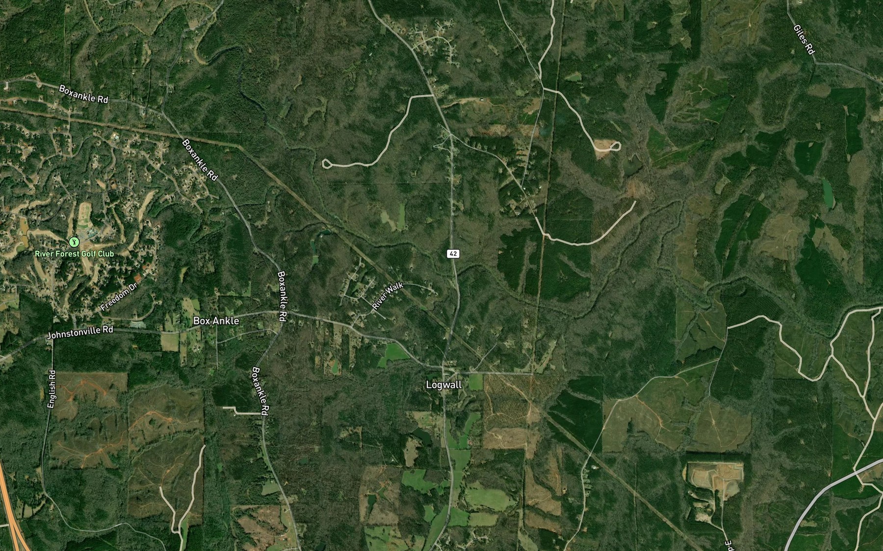 Satellite map of the Rocky Creek