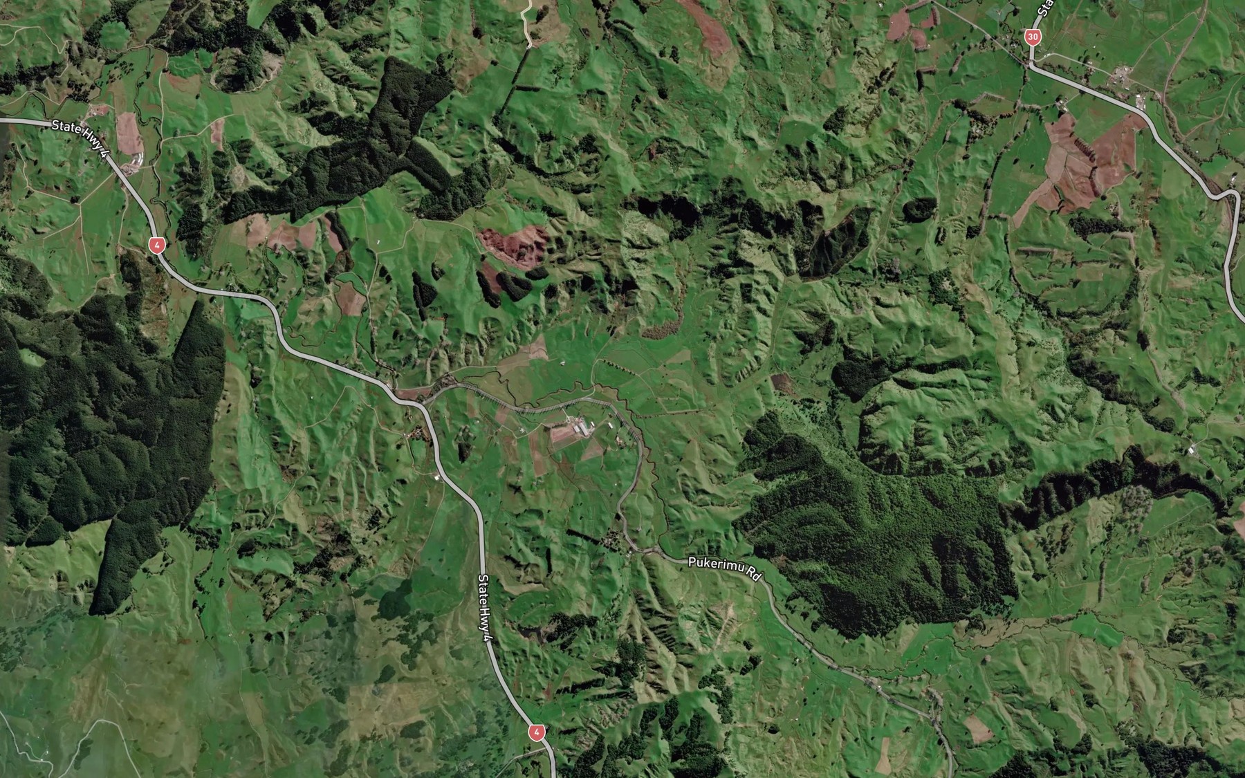 Satellite map of the Mangapehi River