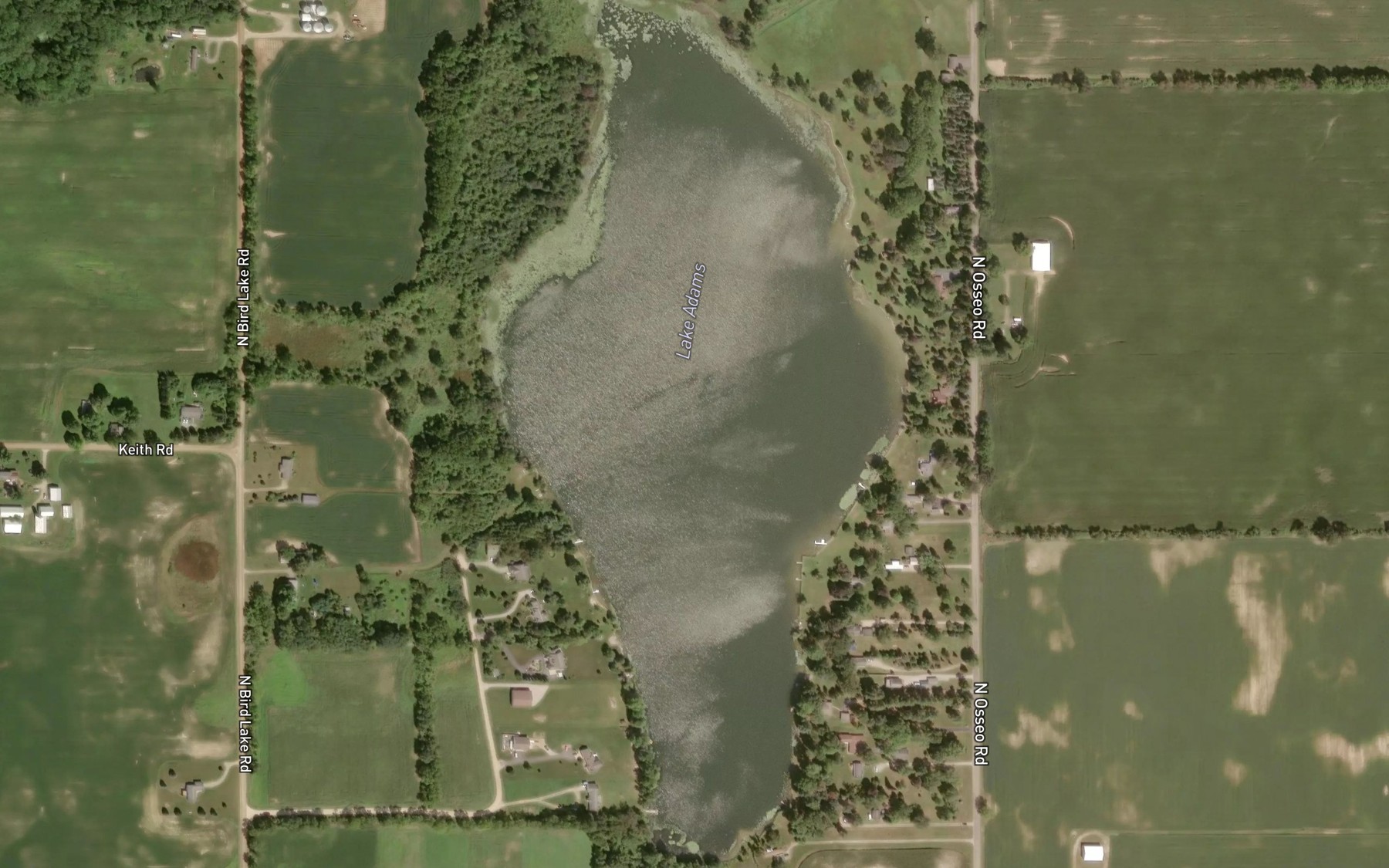 Satellite map of the Lake Adams