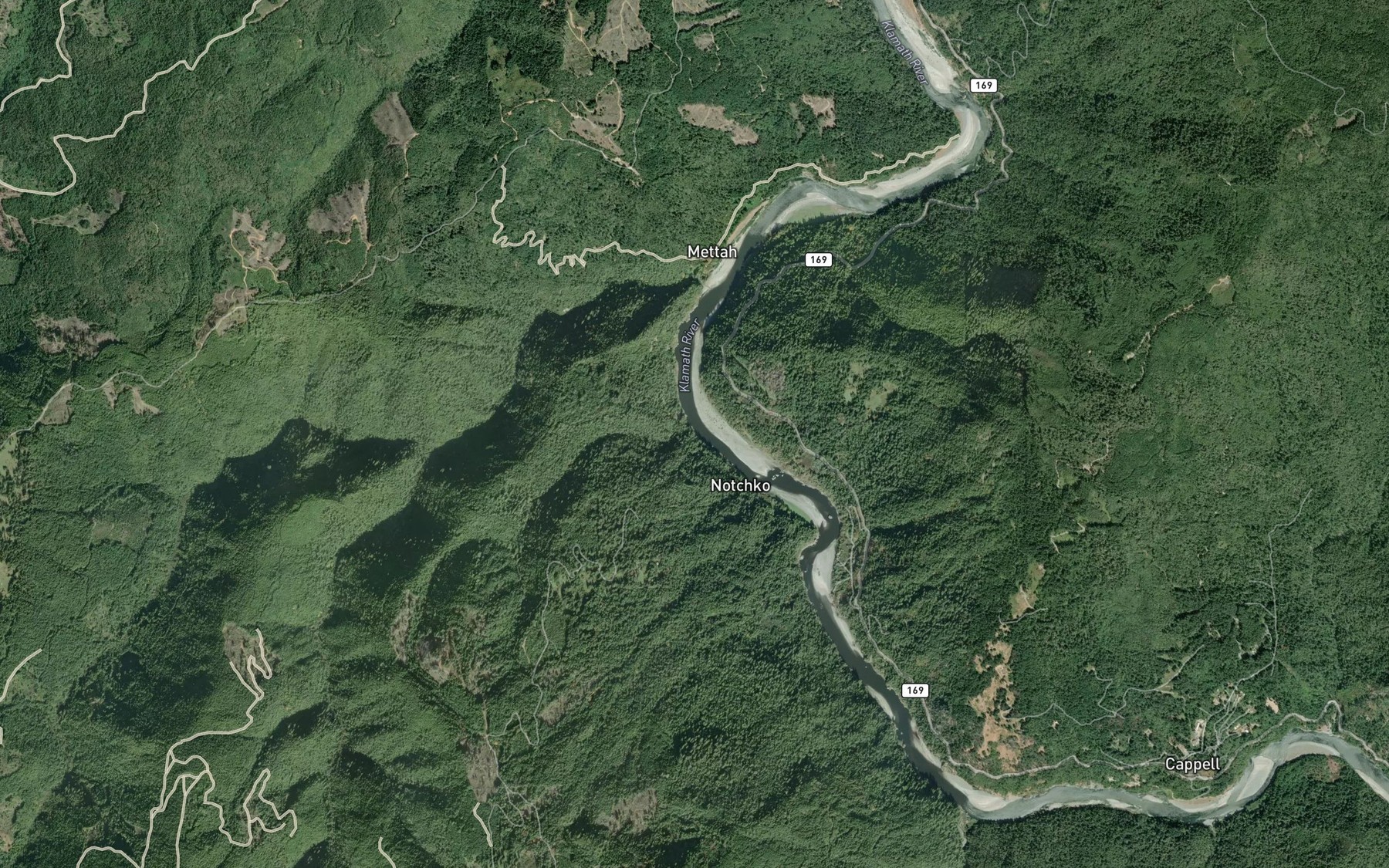 Satellite map of the Clirliah Creek