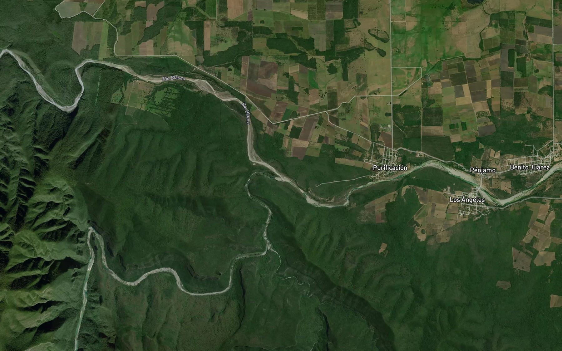 Satellite map of the Rio Blanco