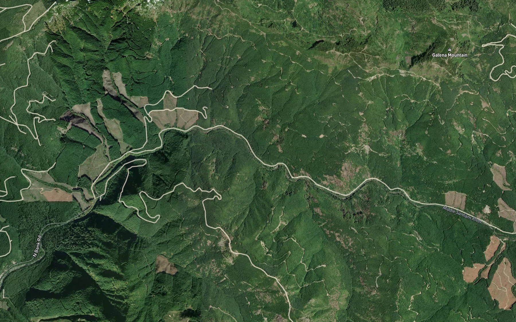 Satellite map of the Crash Creek