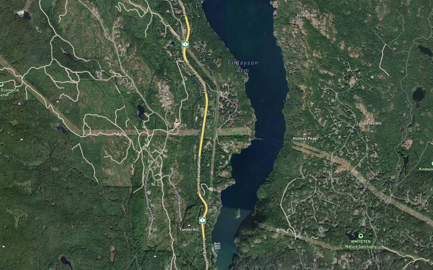 Satellite map of the Camsusa Creek