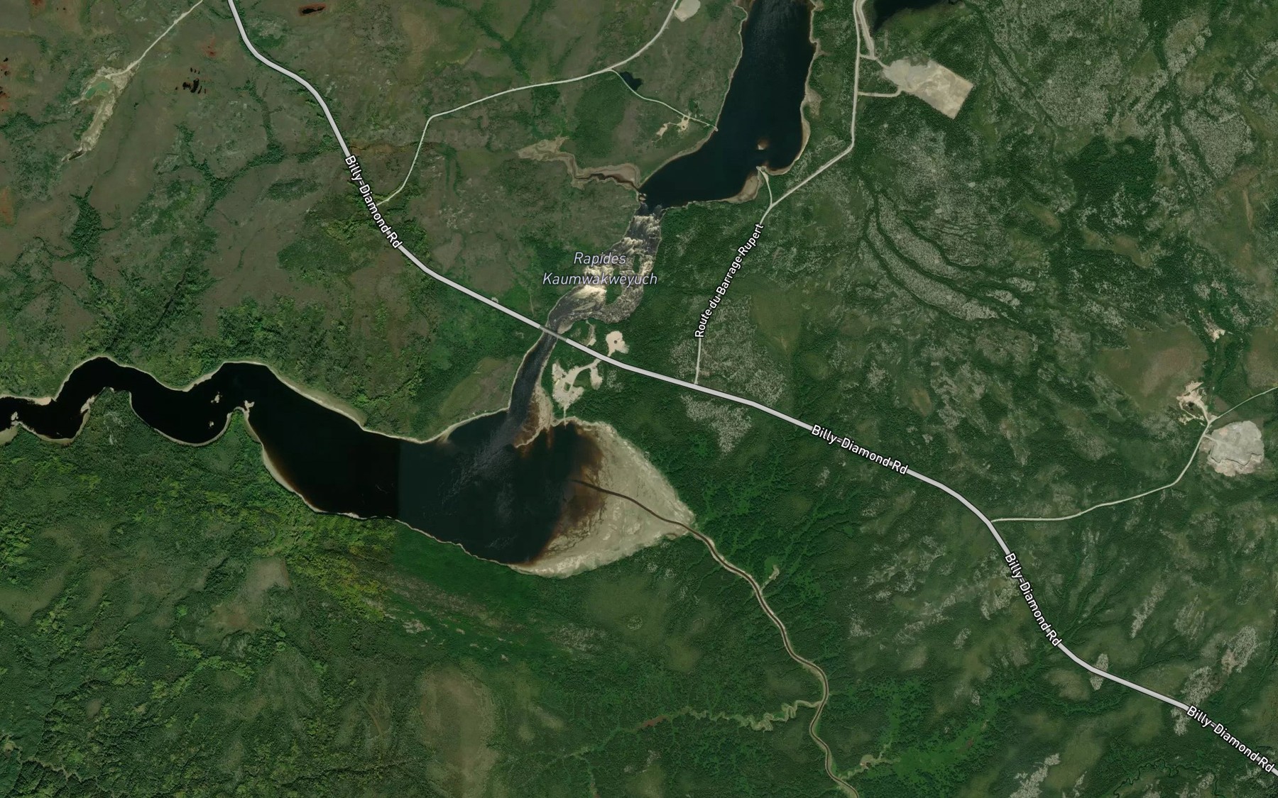 Satellite map of the Rapides Kaumwakweyuch