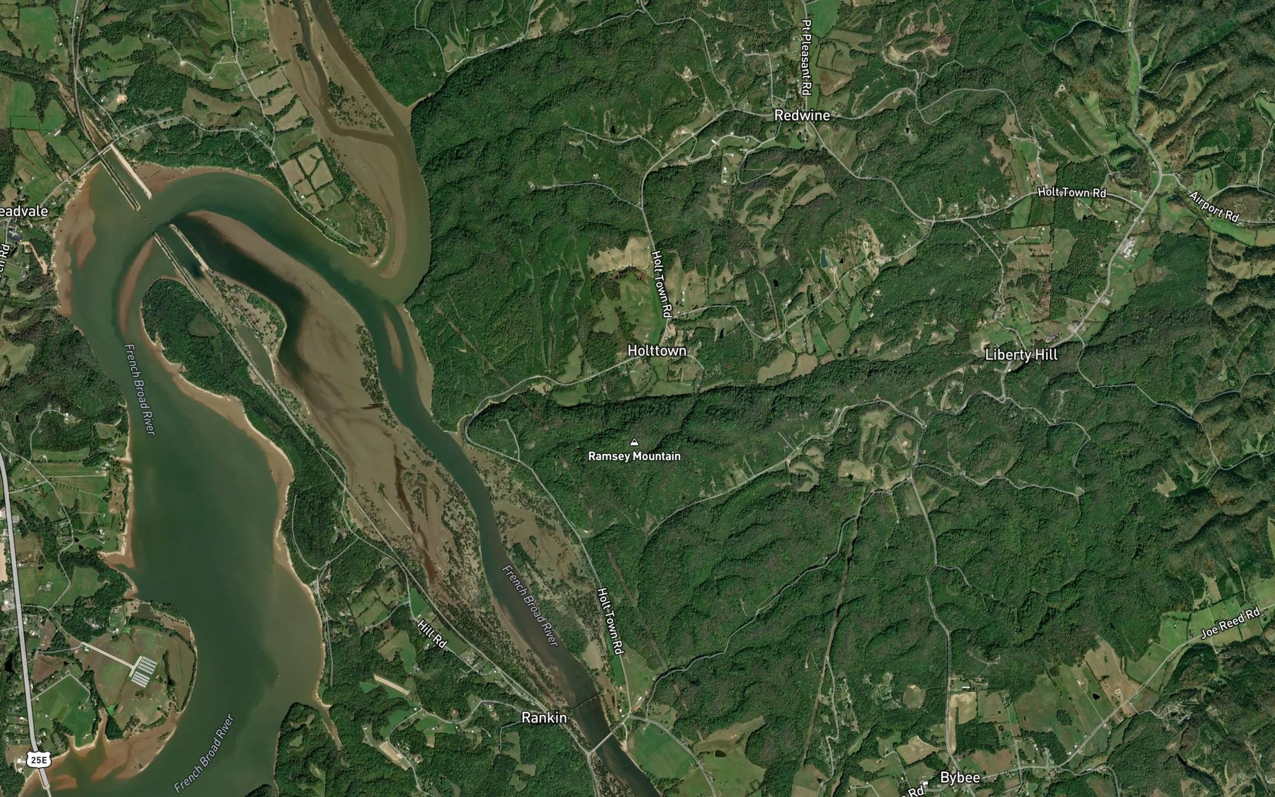 Satellite map of the North Fork McCowan Creek