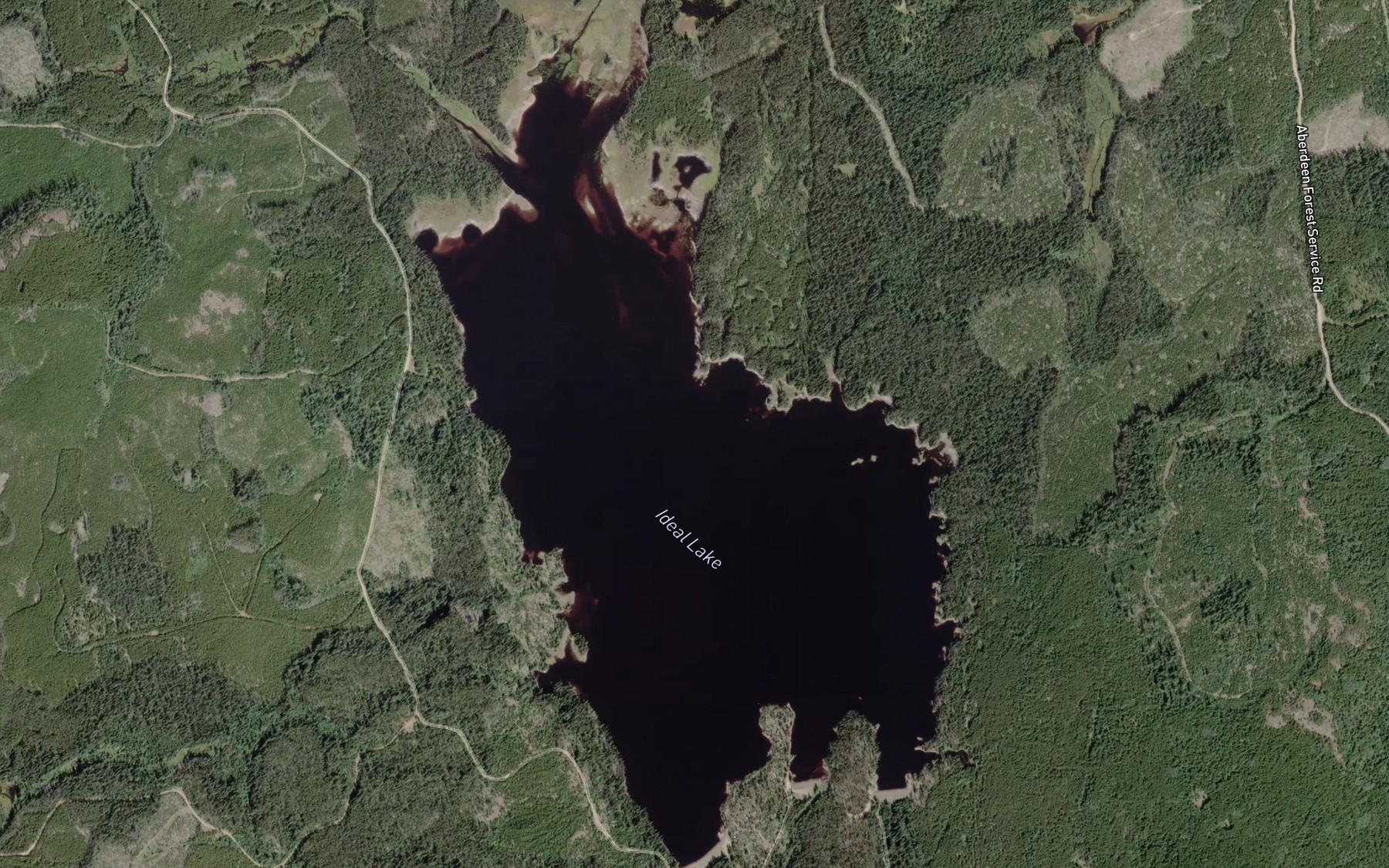 Satellite map of the Ideal Lake
