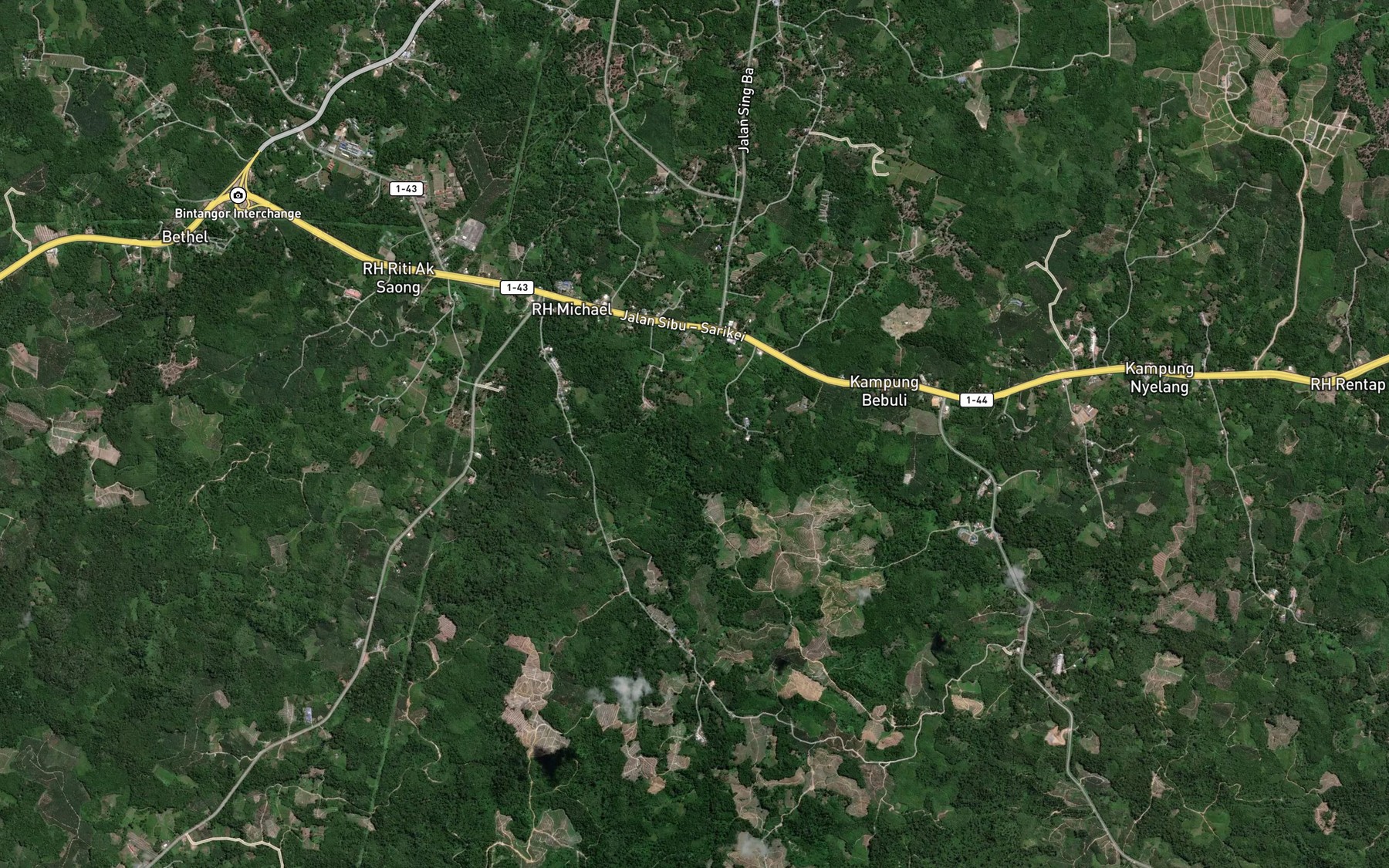 Satellite map of the Sungai Gamong