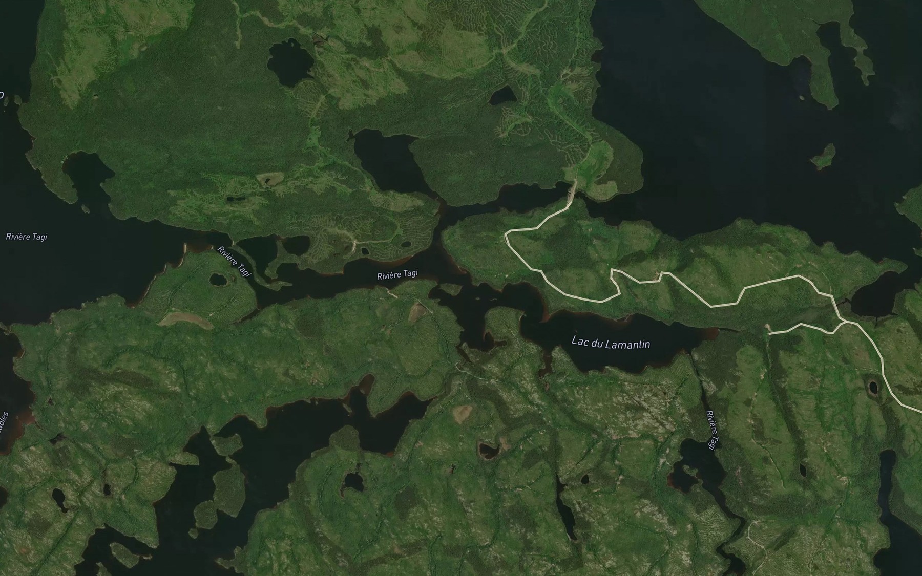 Satellite map of the Riviere Tagi