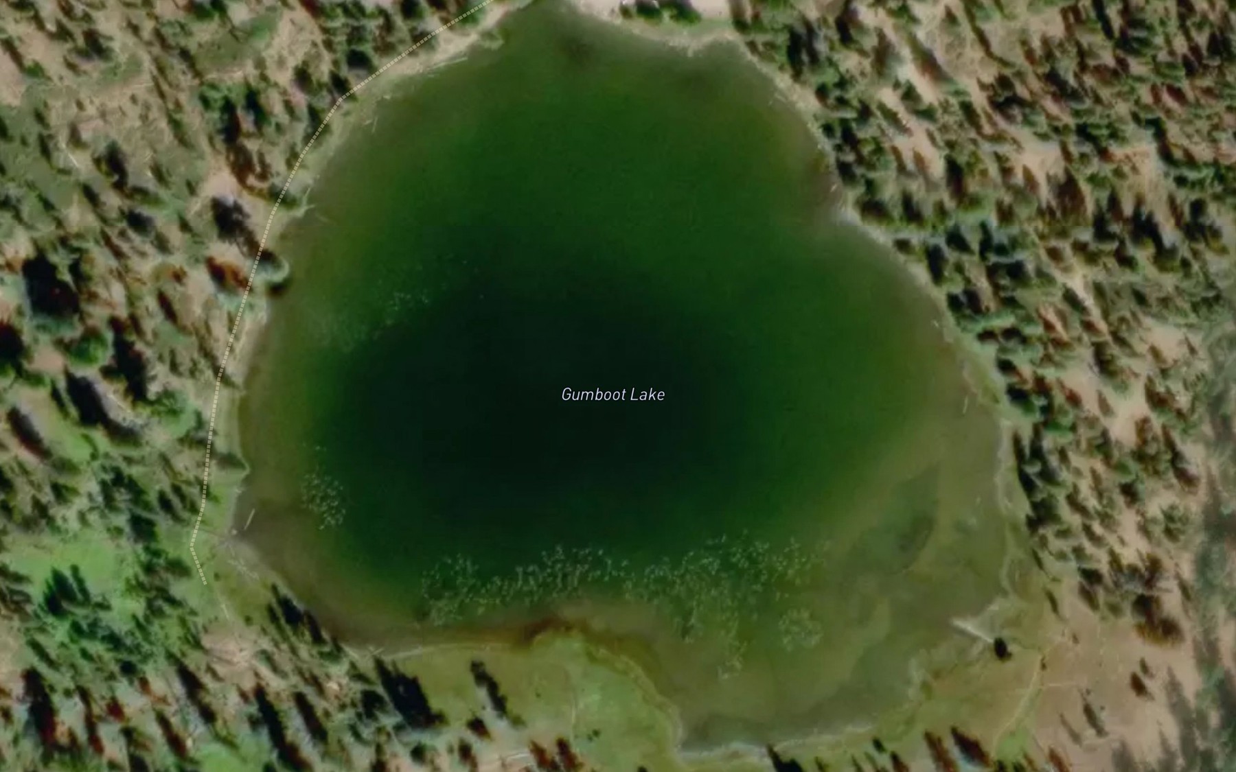 Satellite map of the Gumboot Lake