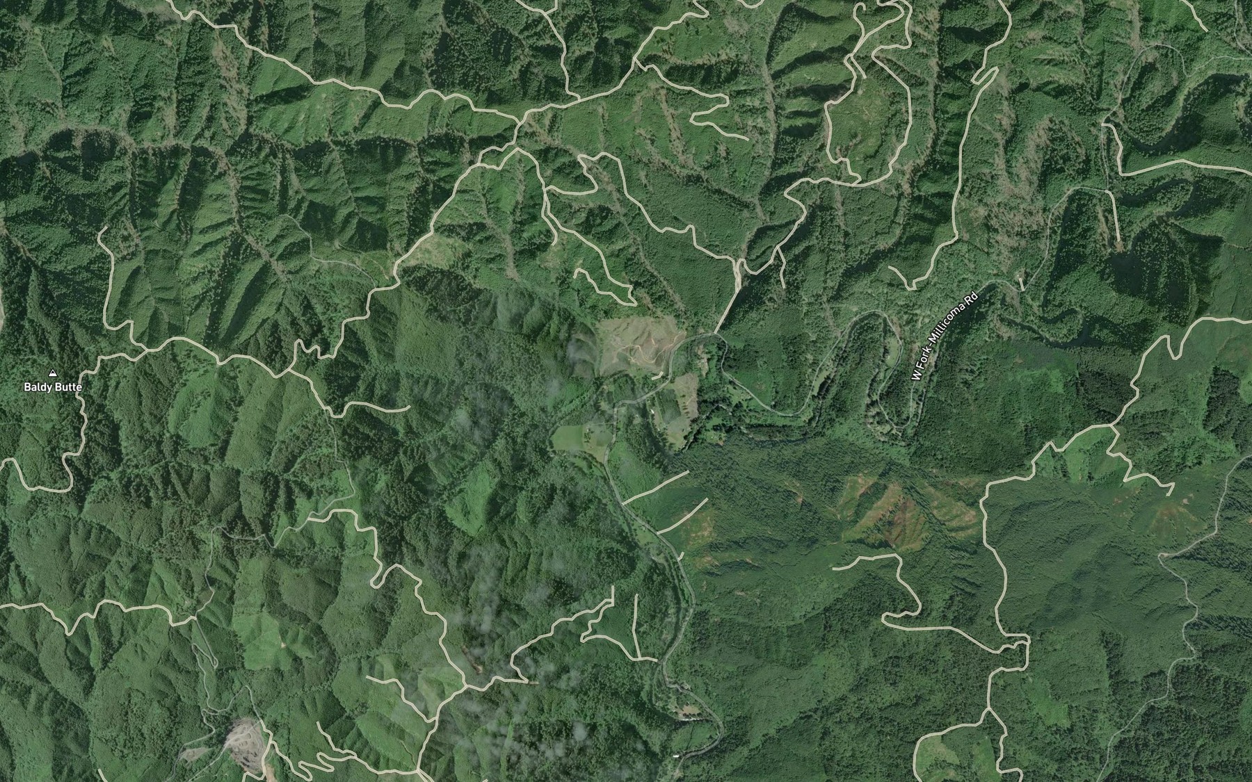 Satellite map of the Daggett Creek