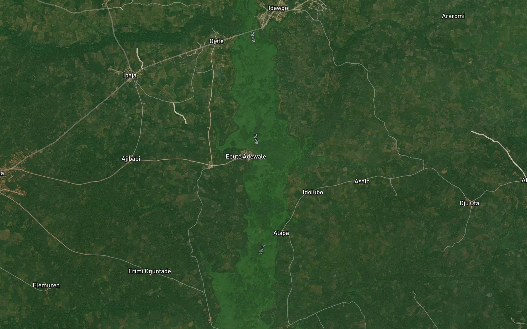 Satellite map of the River Igbin