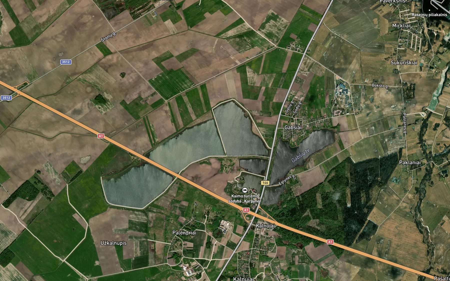 Satellite map of the Gabsiu Tvenkinys