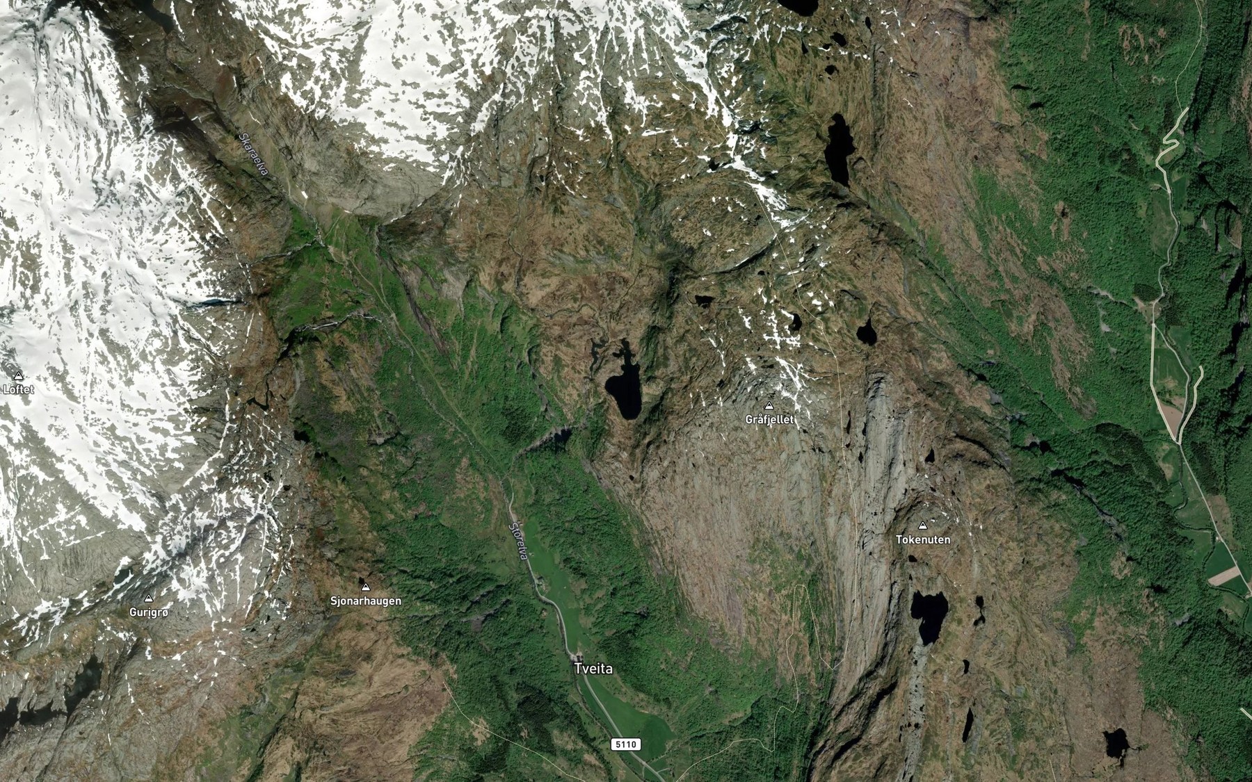 Satellite map of the Osadalsvatnet