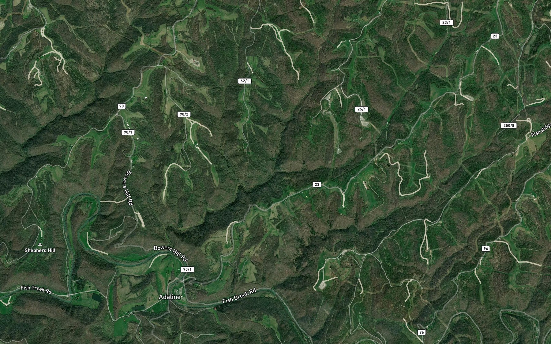 Satellite map of the Left Fork Maggoty Run