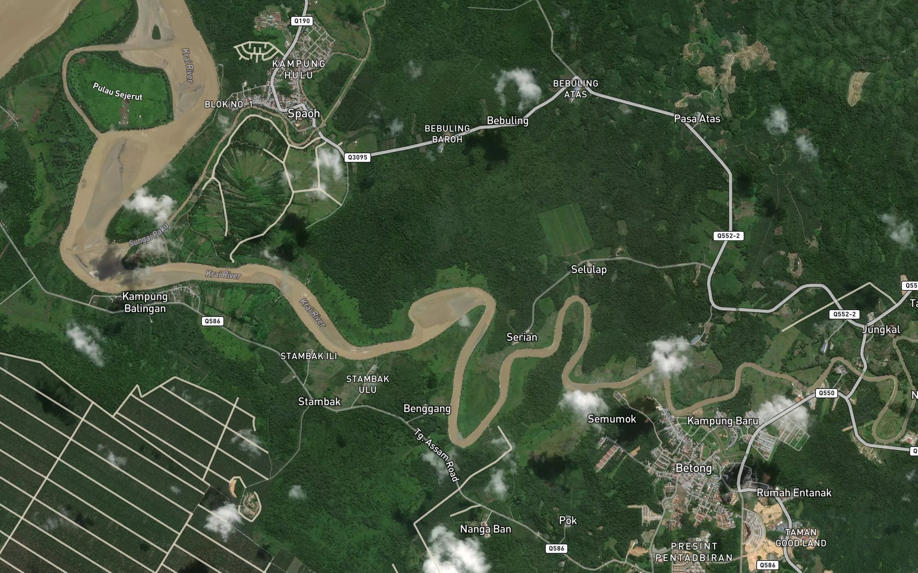 Satellite map of the Telok Putus