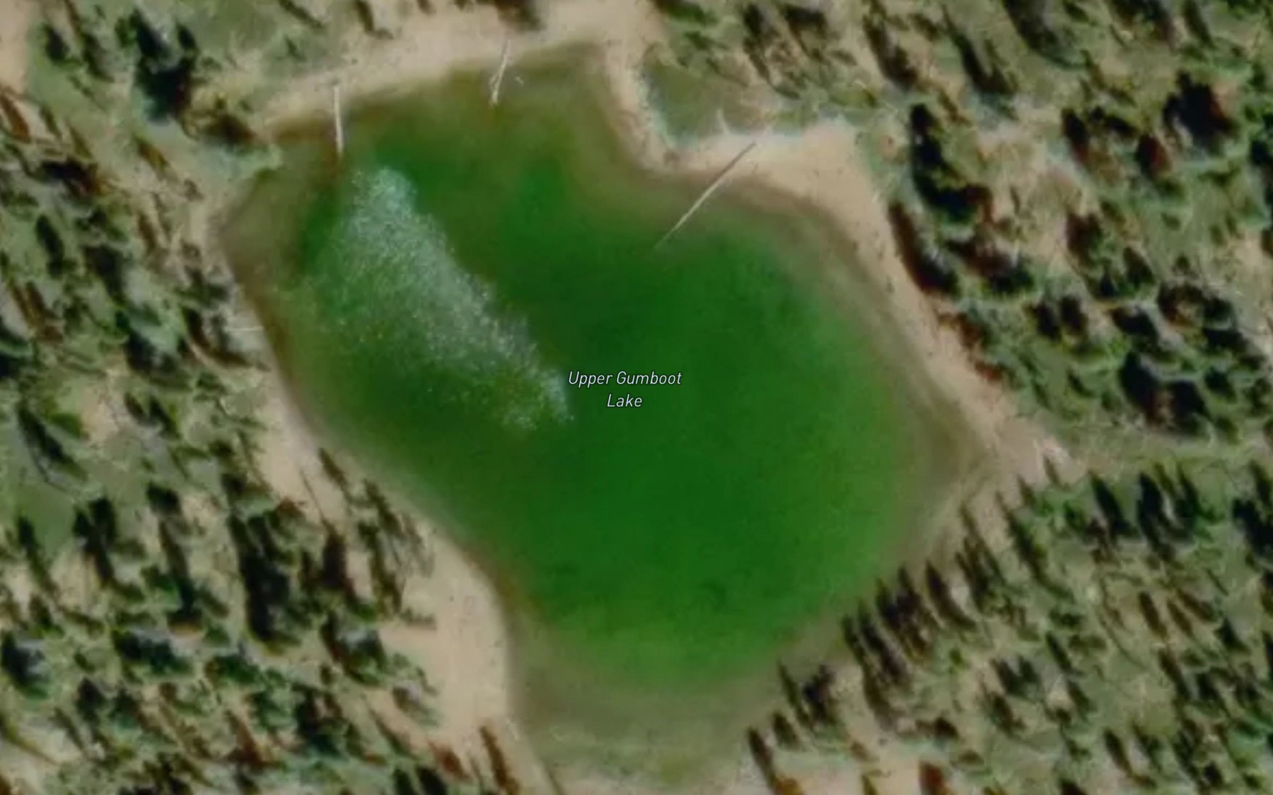 Satellite map of the Upper Gumboot Lake