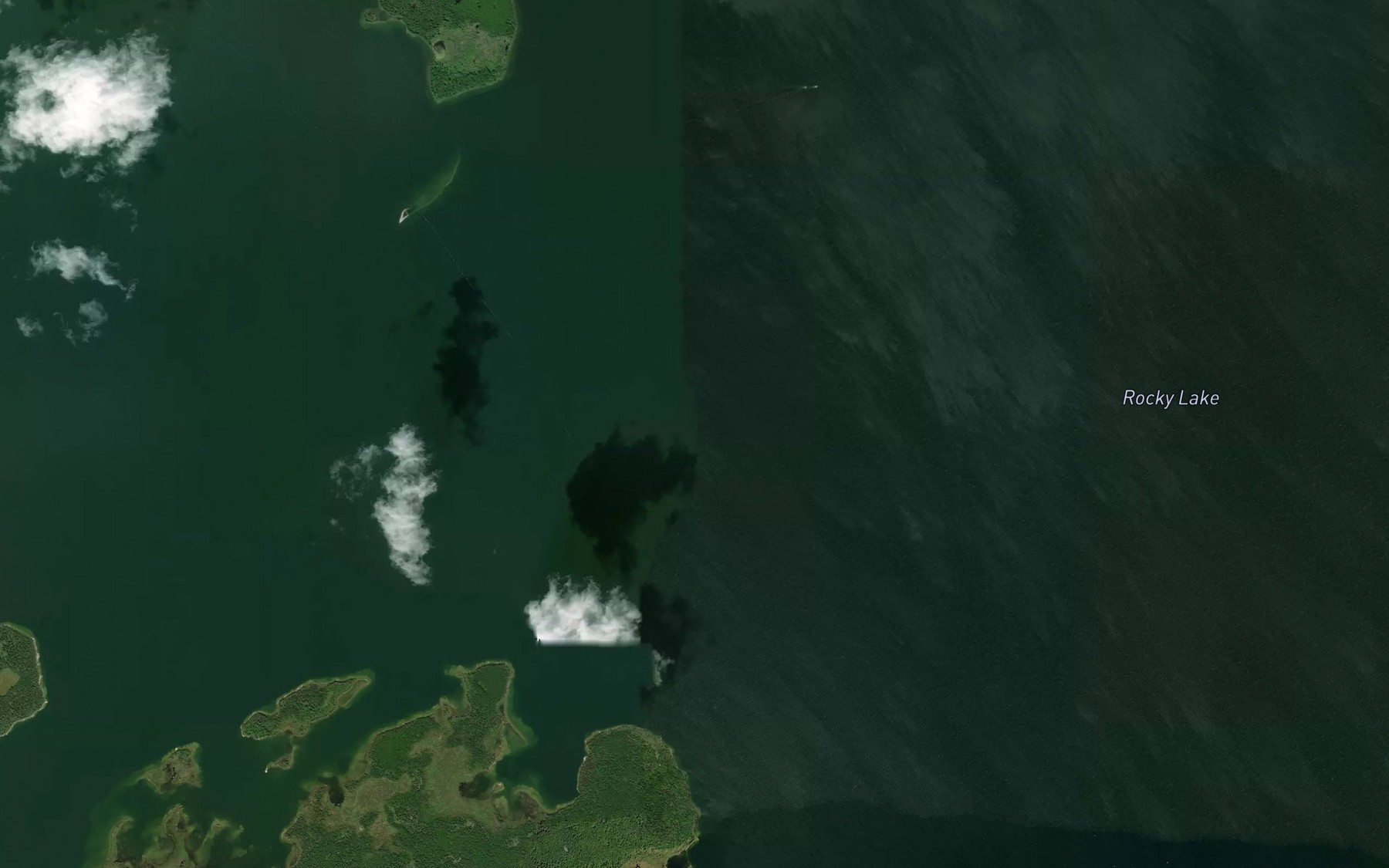 Satellite map of the Rocky Lake