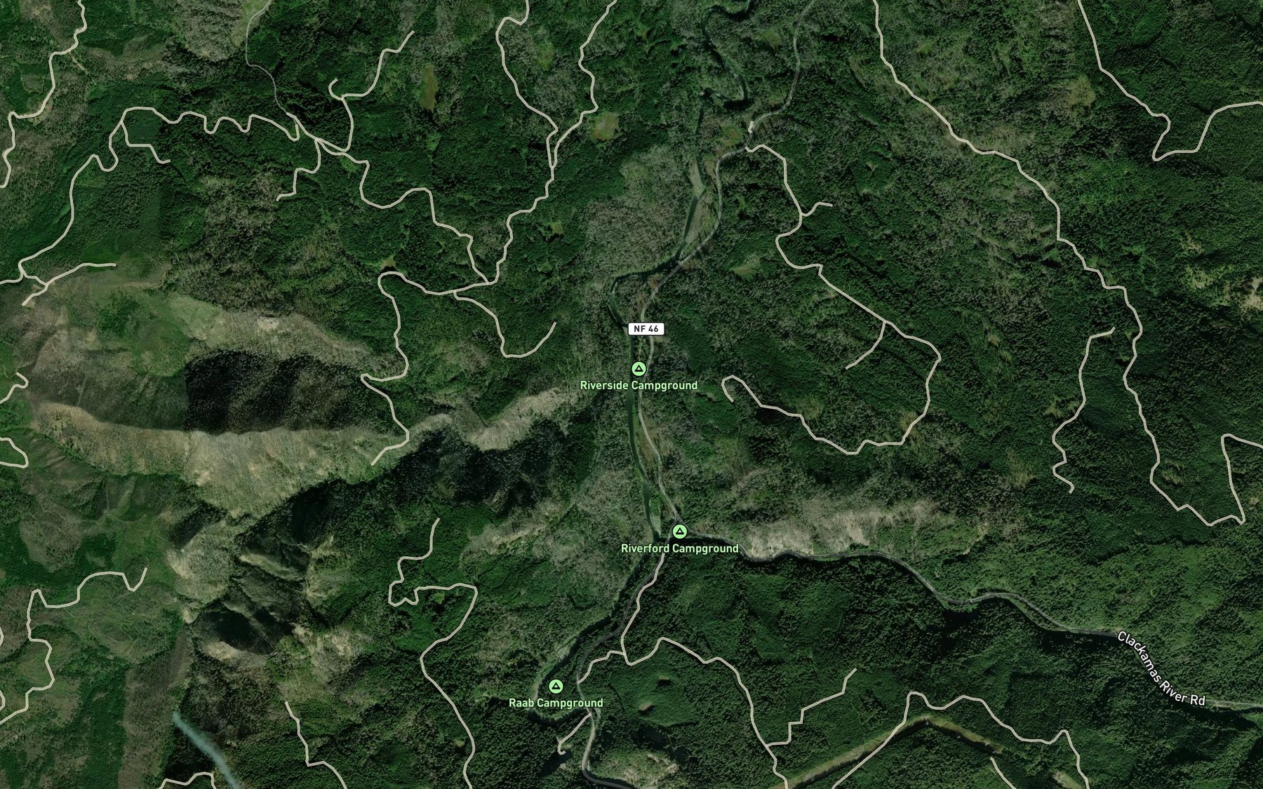 Satellite map of the Trout Creek