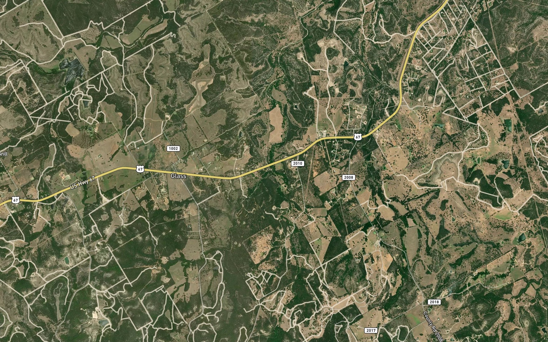 Satellite map of the Ice Creek