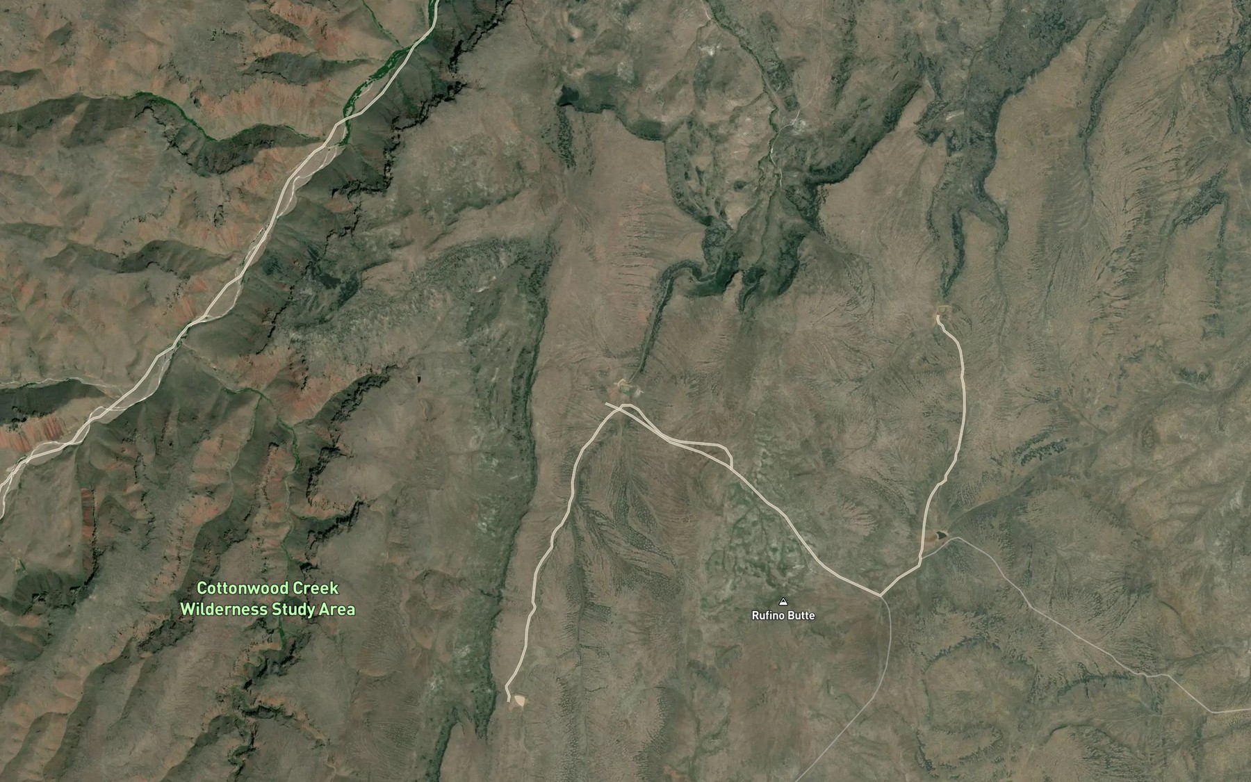 Satellite map of the Hanna Reservoir