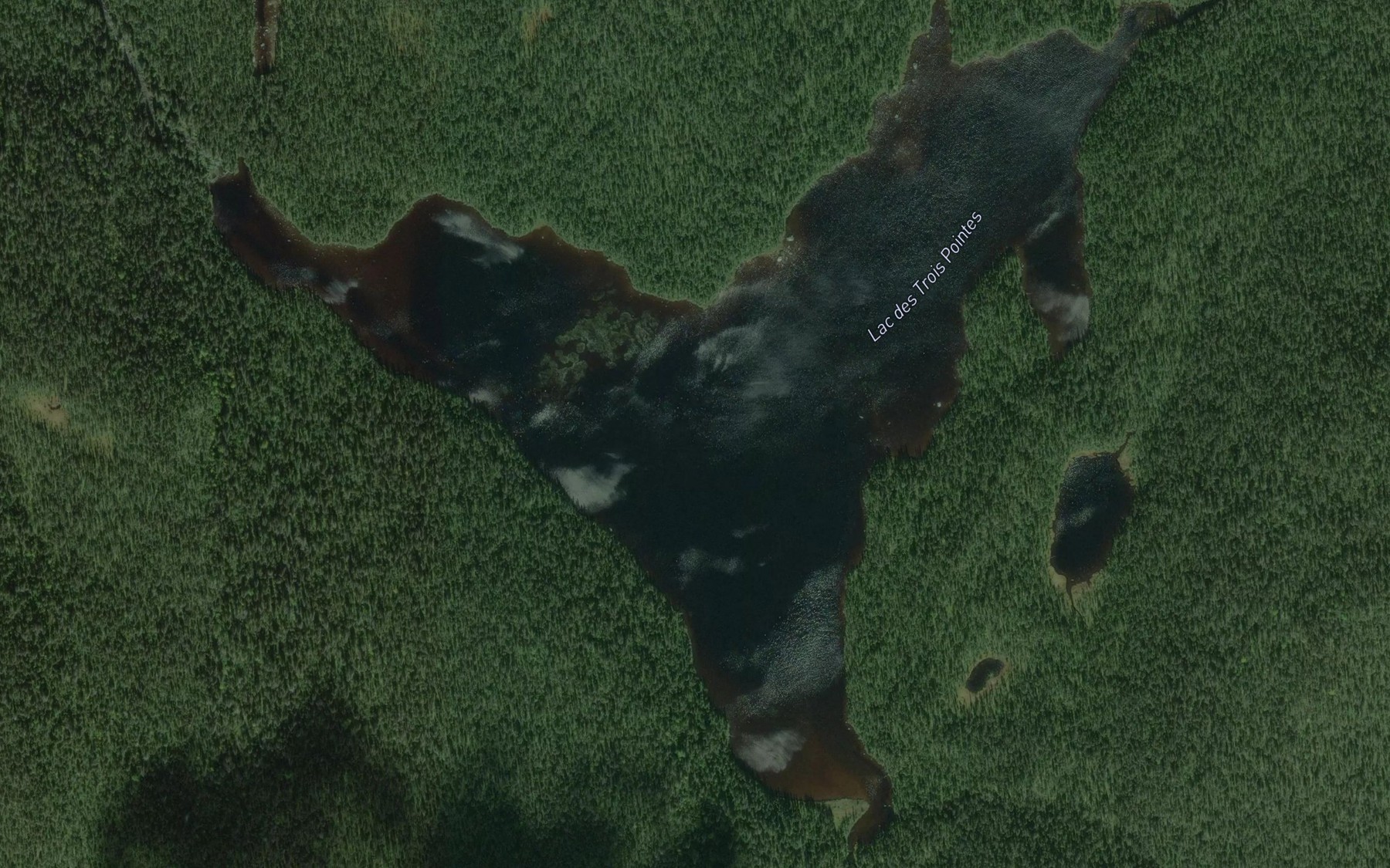Satellite map of the Lac des Trois Pointes
