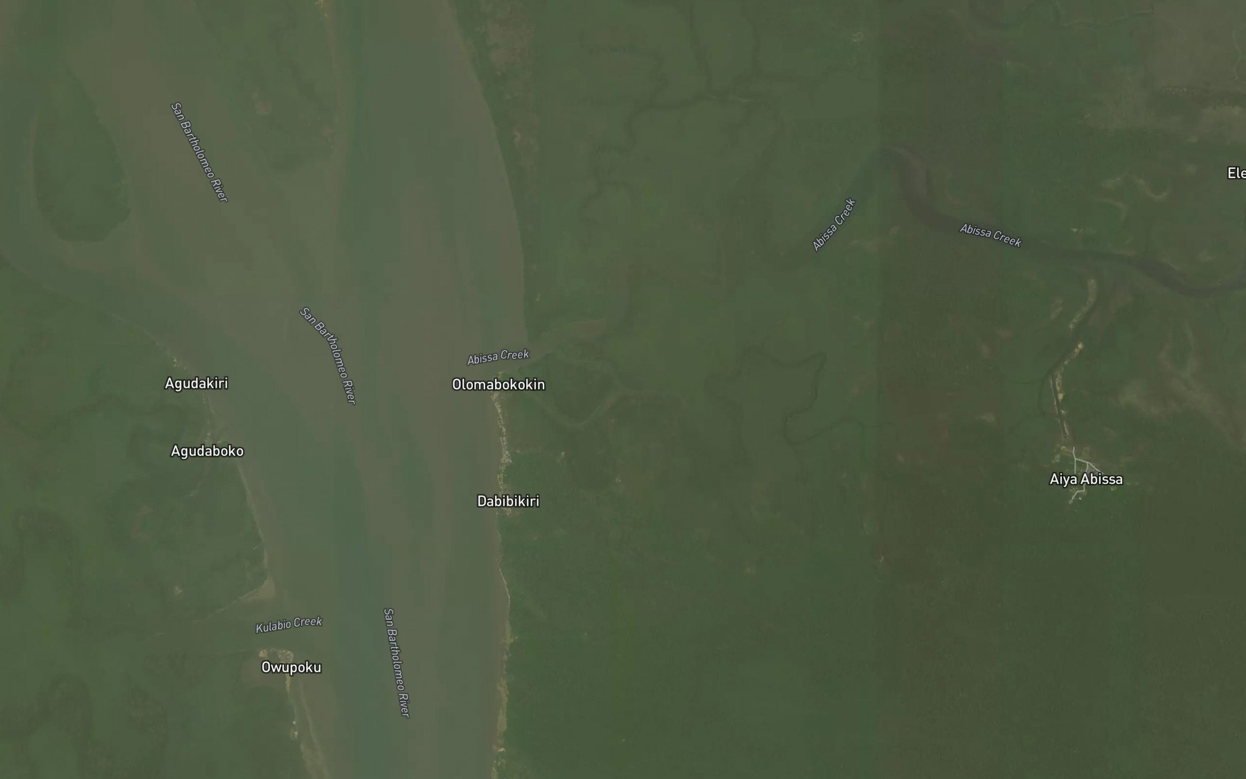 Satellite map of the Okolomakalakubu Creek