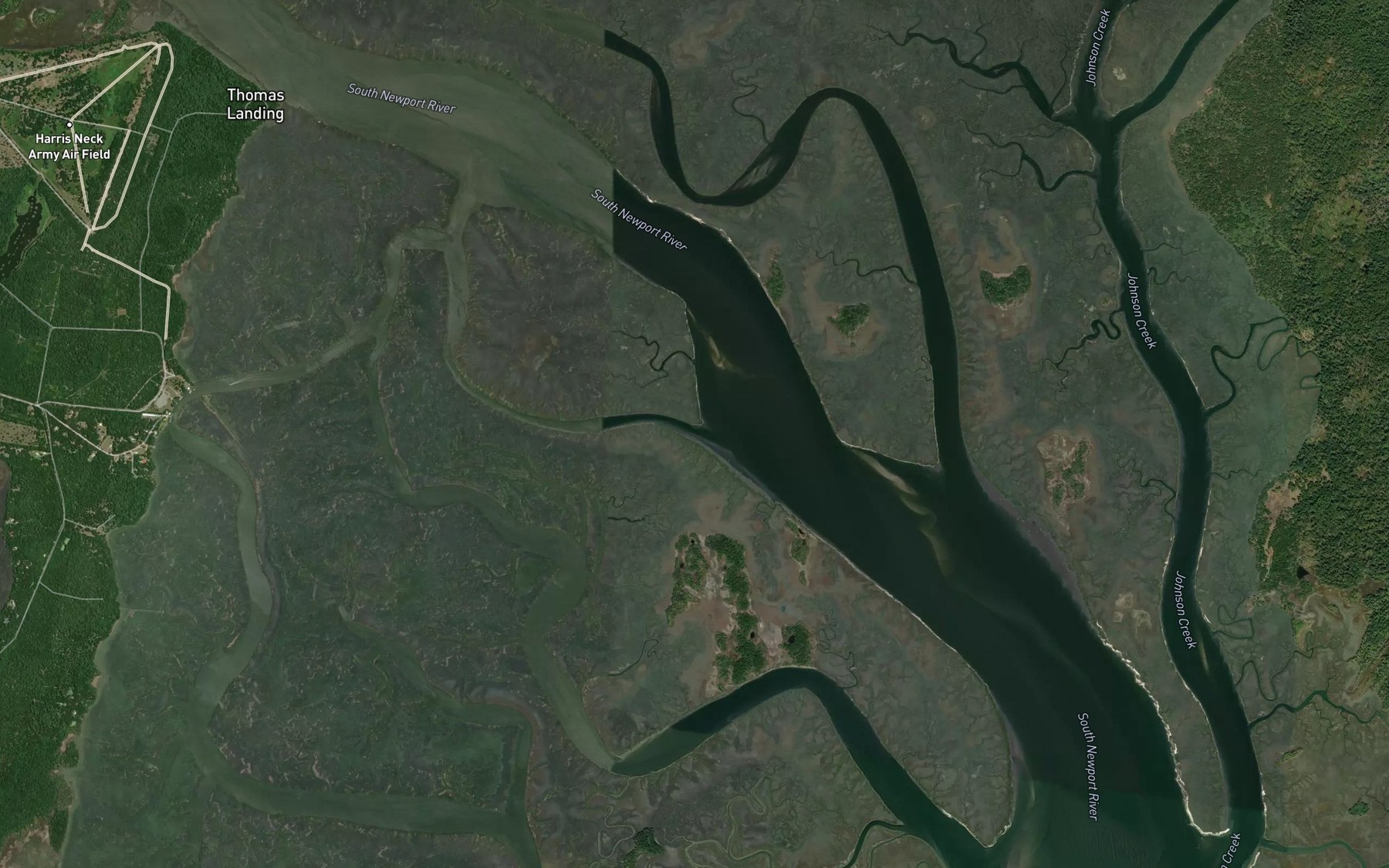Satellite map of the Swain River