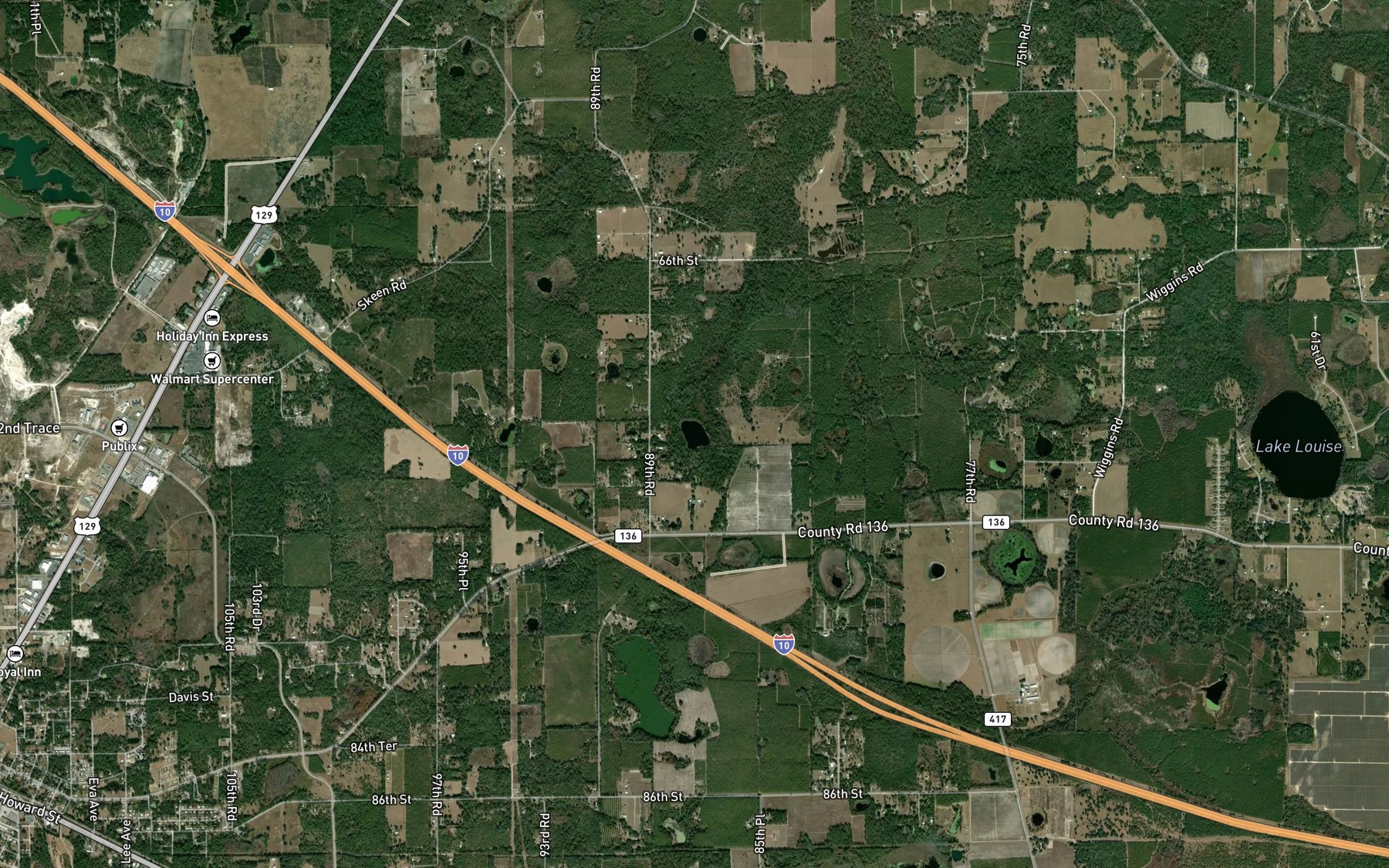 Satellite map of the Workman Lake