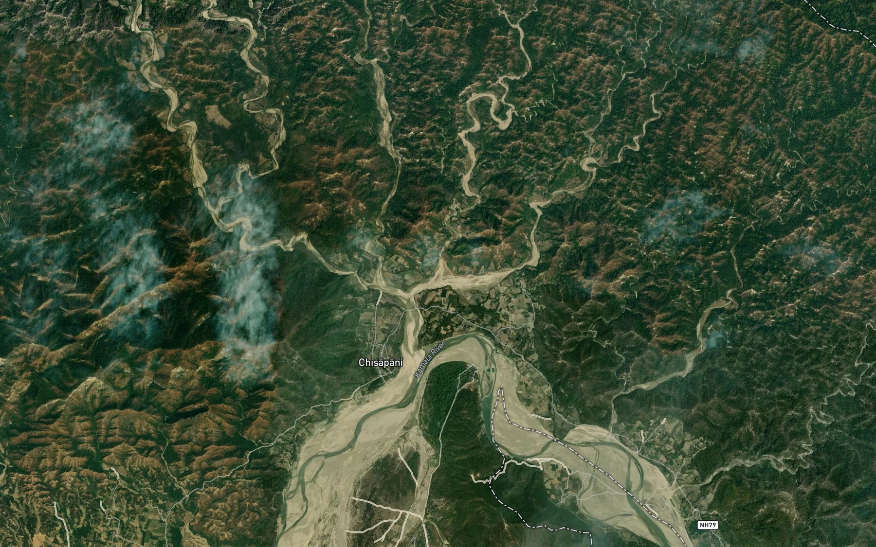 Satellite map of the Gauri Khola