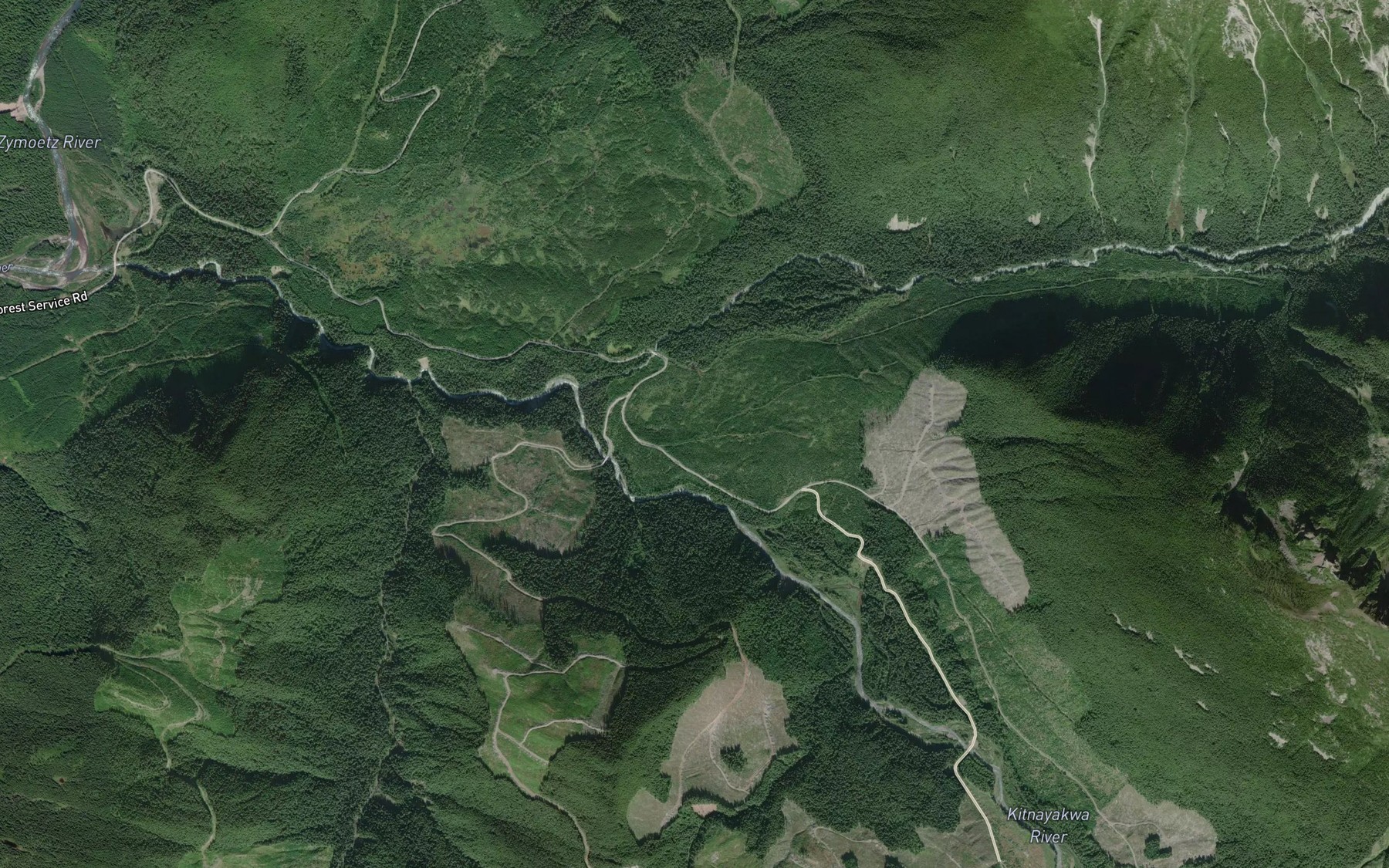 Satellite map of the Nilah Creek