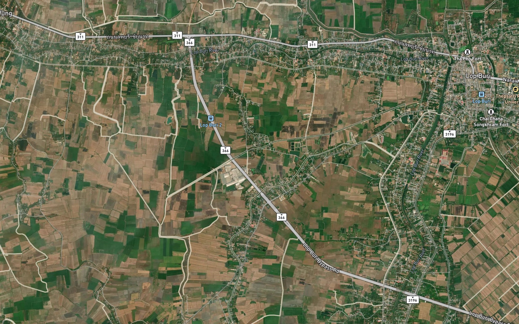 Satellite map of the Nong Sam Kha