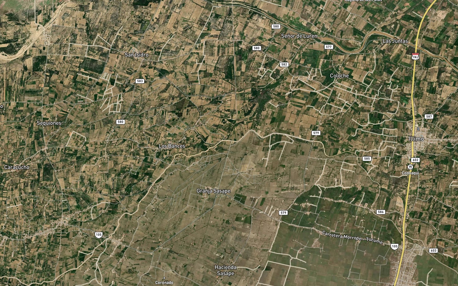 Satellite map of the Rio Taymi