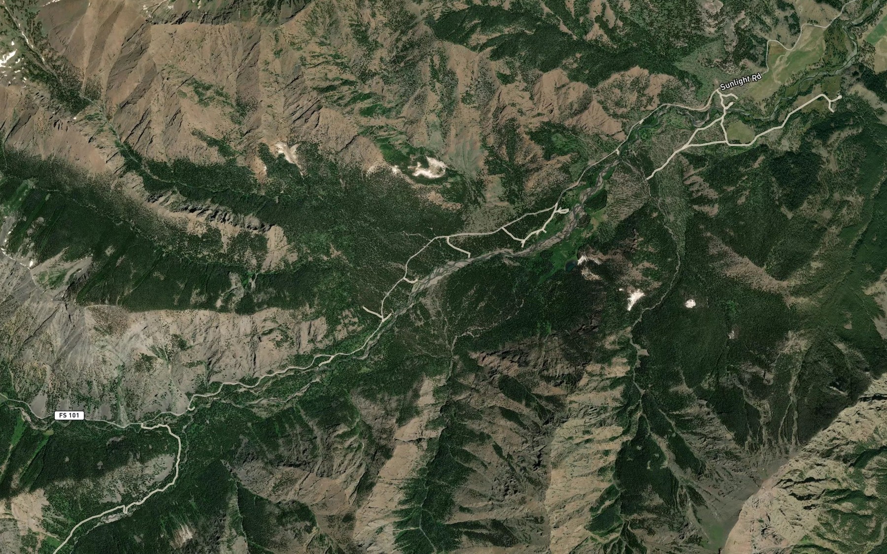 Satellite map of the Jaggar Creek