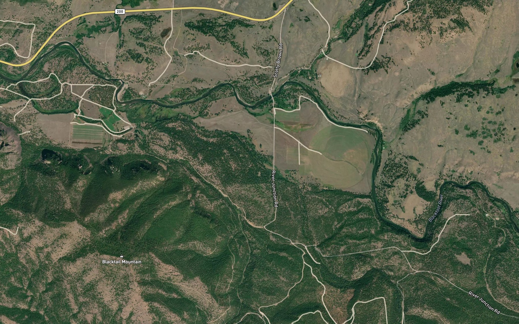 Satellite map of the Pearson Creek