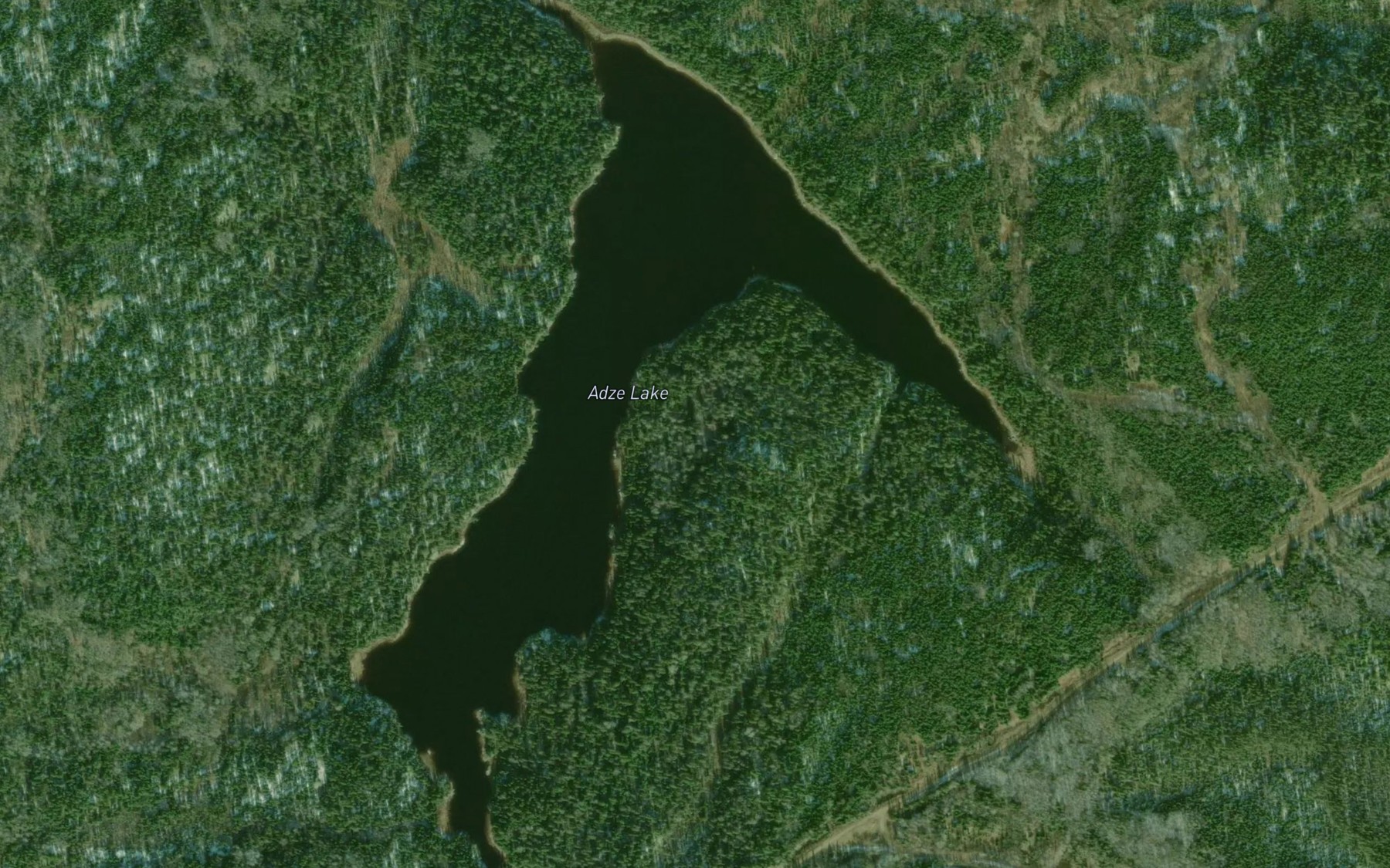 Satellite map of the Adze Lake